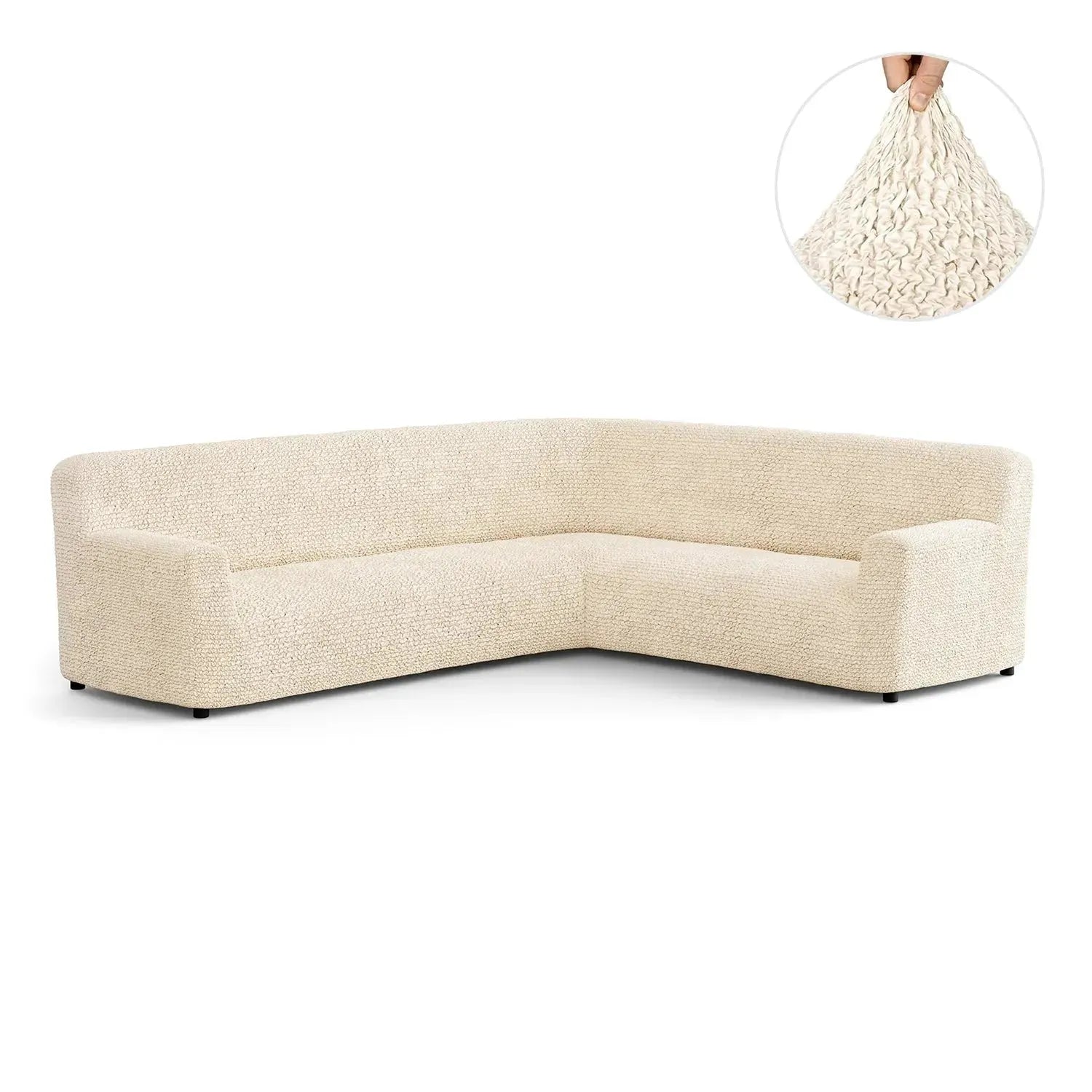 Corner Sofa Slipcover - Microfiber Stretchable Furniture Protector - Perfect for Living Room, Family Room & Home Decor