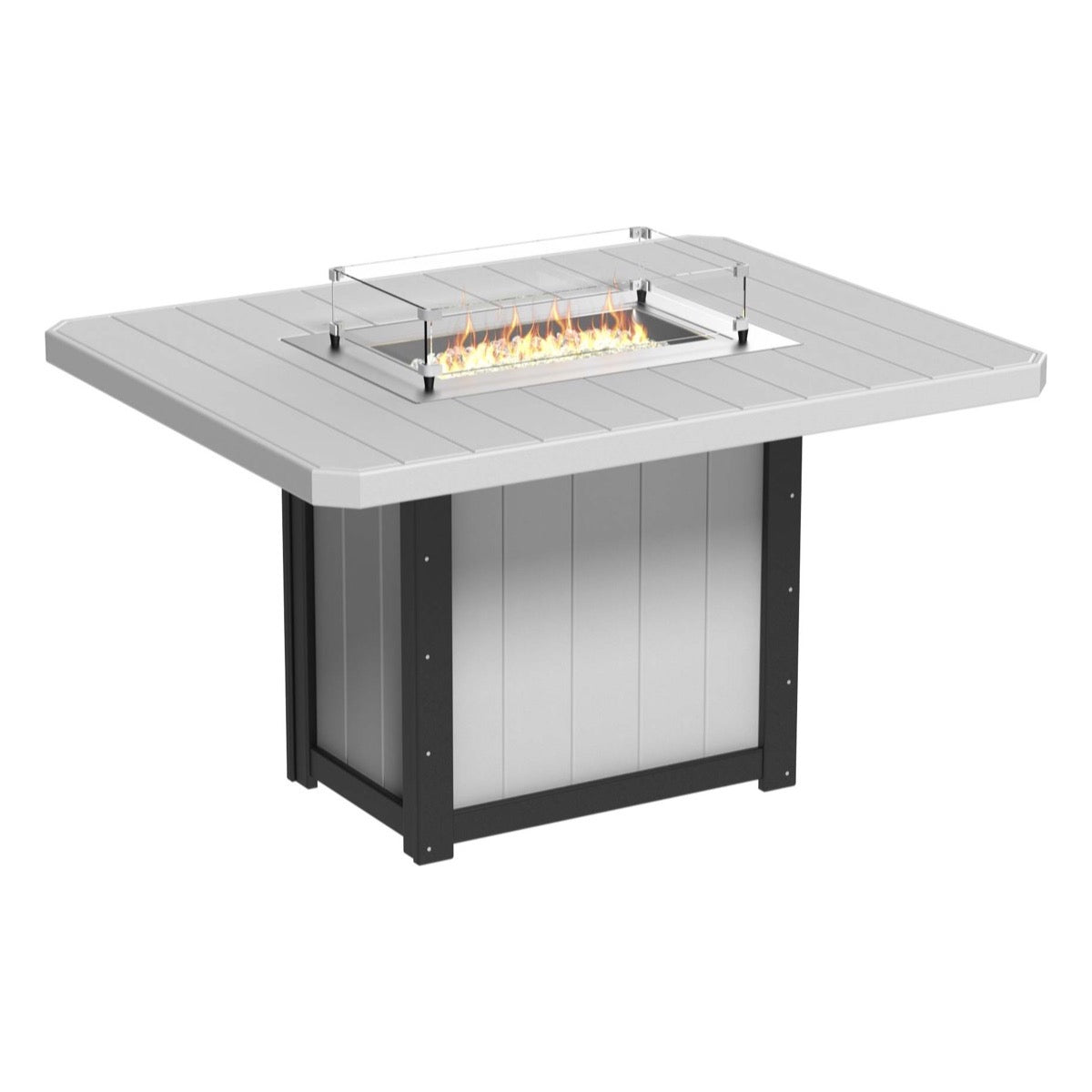LuxCraft Lumin 62 Inch Outdoor Rectangular Fire Table - Patio, Deck & Backyard Fire Pit for Cozy Gatherings