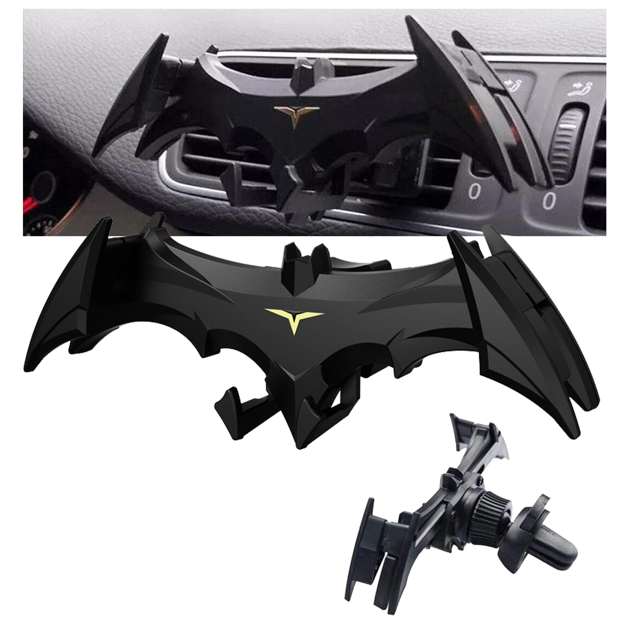 Bat Wings Car Phone Holder - Universal Gravity Auto Vent Mount with Hands-Free Automatic Locking for iPhone, Samsung & More | Perfect for Driving, Commuting & Road Trips