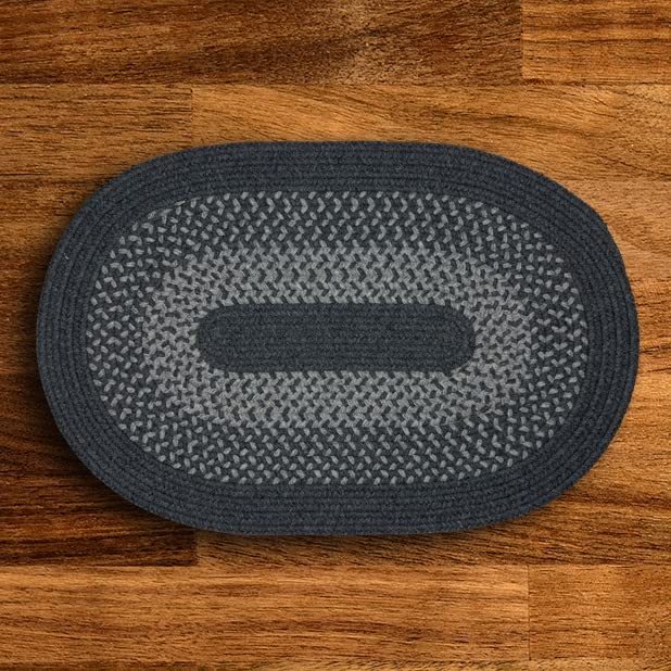 Colonial Mills Madison 7-Foot Round Braided Rug in Charcoal - Perfect for Living Room, Bedroom, or Dining Area