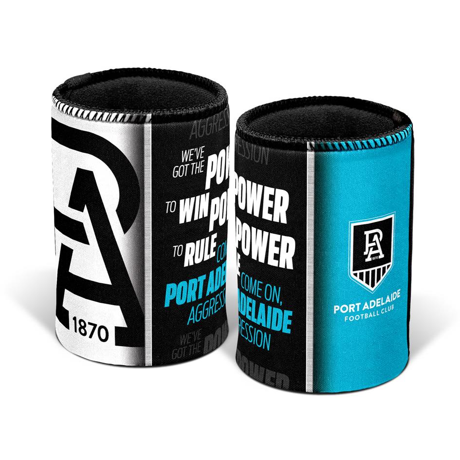 Port Adelaide Power AFL Can Cooler & Stubby Holder - Insulated Beer Koozie for Games, BBQs & Outdoor Parties