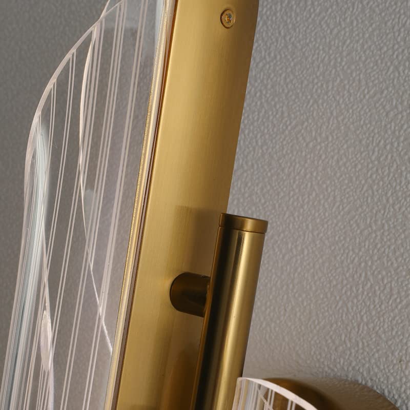 Modern Geometric LED Wall Sconce - Gold Finish Metal 1-Light Fixture for Bedroom, Restaurant & Hotel - 10W Energy Efficient (110V-120V) - White & Gold Lighting for Ambient Decor, Accent Walls & Mood Setting