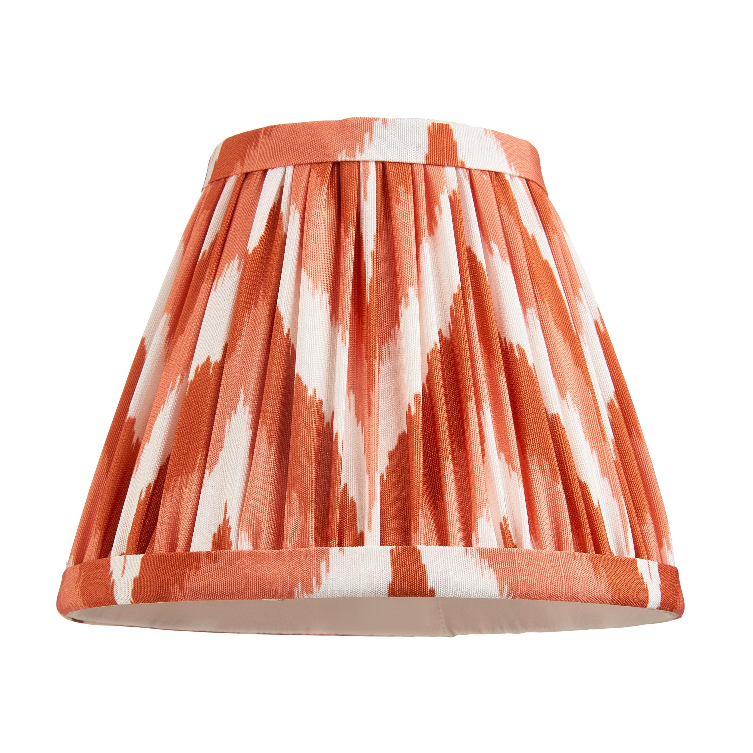Chester Brass Wall Light with Orange Zigzag 16cm Shade - Vintage Industrial Sconce for Bedroom, Living Room & Hallway Lighting