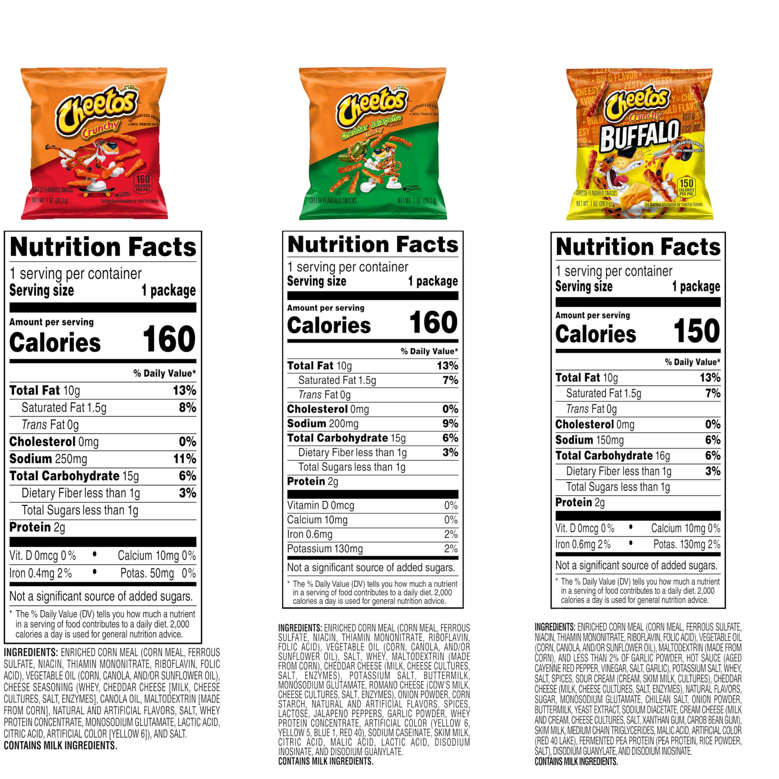 Crunchy Cheetos Cheese Flavored Snacks Variety Pack - Buffalo, Cheddar Jalapeno & Spicy Flavors (40 Count, 1oz Bags) | Perfect for Parties, Movie Nights & On-the-Go Snacking
