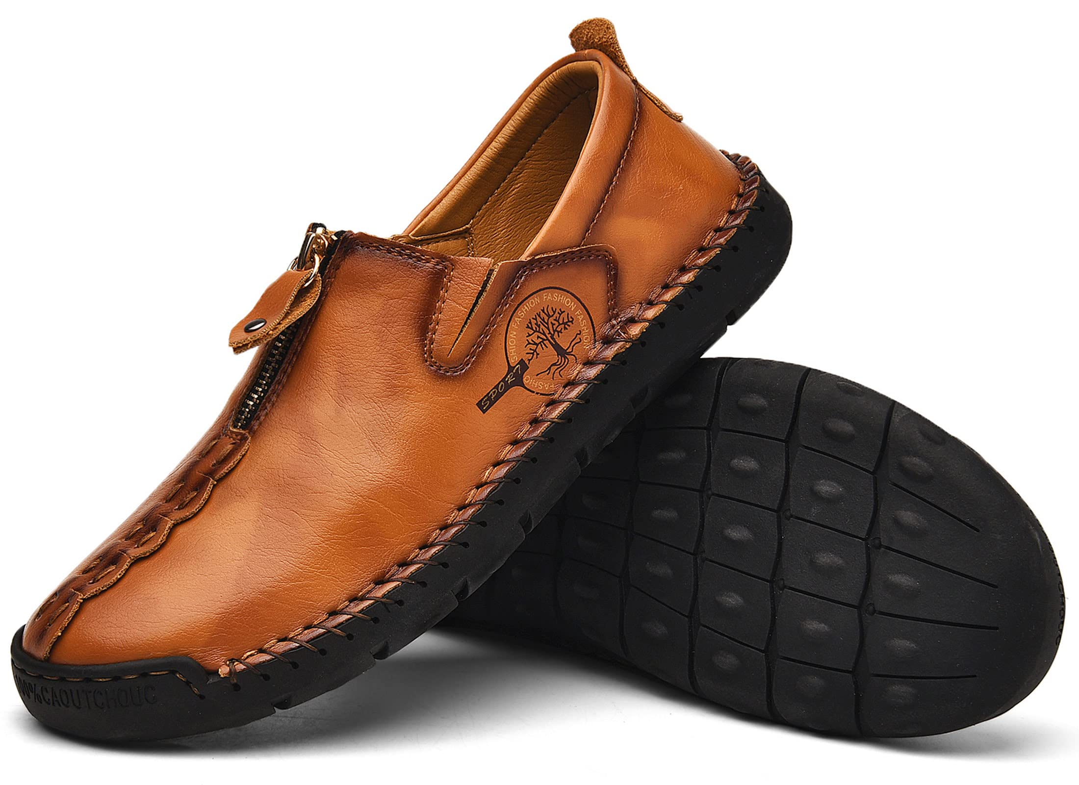 **Sharie Men's Casual Leather Slip-On Loafers - Breathable & Comfortable Walking Shoes for Men - Perfect for Office, Travel & Everyday Wear**