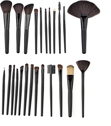 INGLIS LADY 24-Piece Professional Makeup Brush Set with Leather Pouch - Soft Bristles for Foundation, Eyeshadow & Blending - Perfect for Travel & Home Makeup Kit (Pink)
