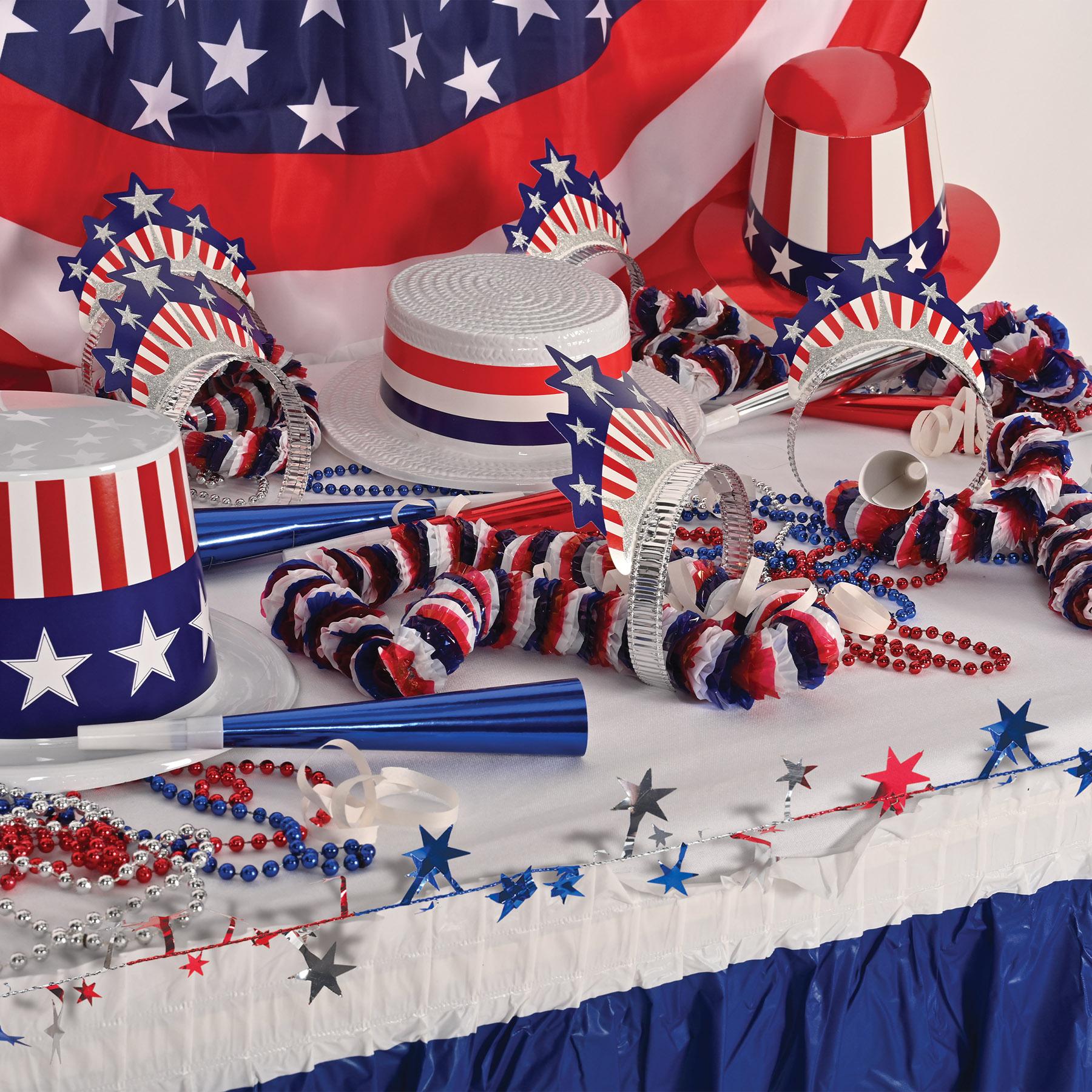 12 Pack Beistle Gleam 'N Flex Star Party Garland - Red, Silver, Blue Wire Decorations for Christmas, Birthday, Wedding & Holiday Celebrations