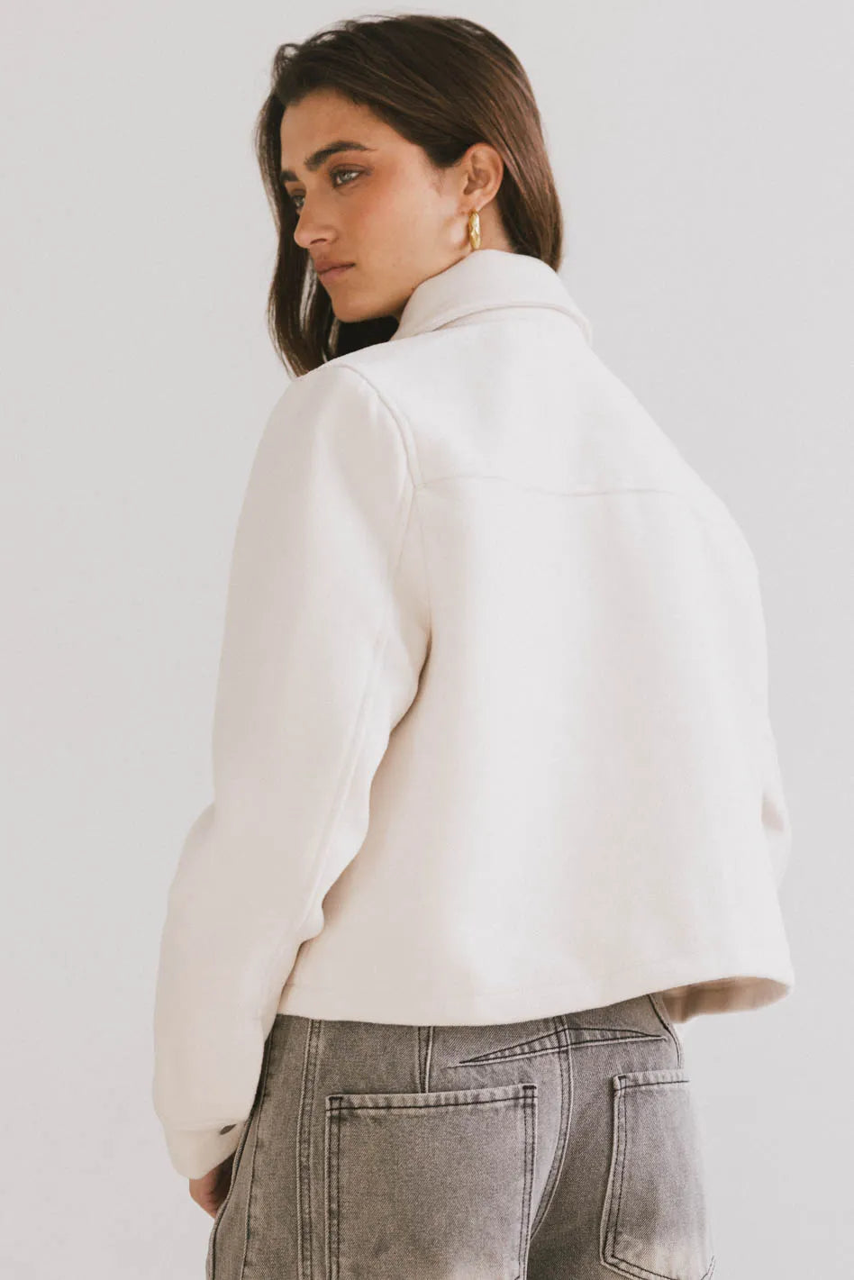 Nina Cream Wool Blend Jacket for Women - Cozy Winter Outerwear for Casual & Office Wear - FINAL SALE