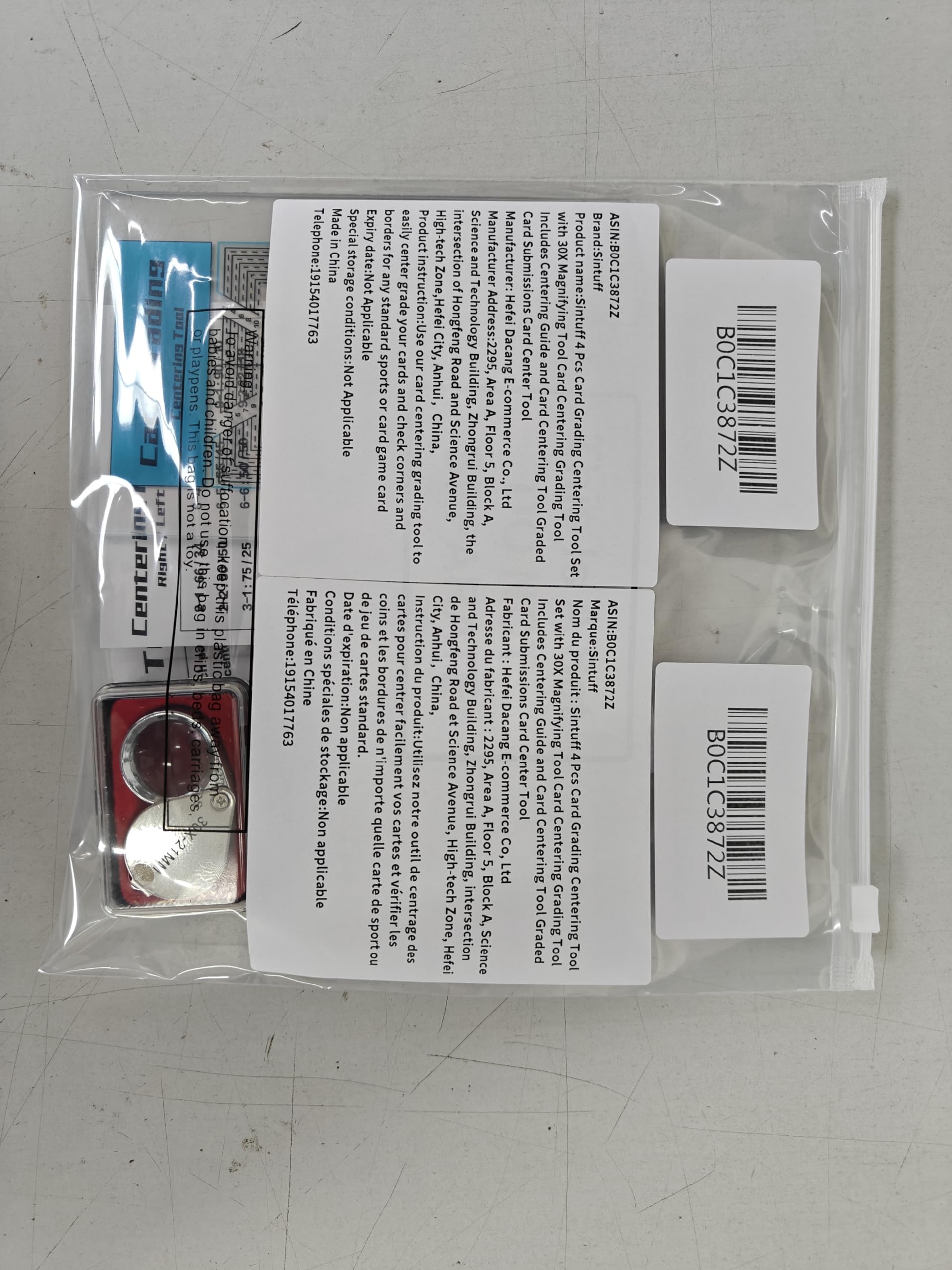 Sintuff 4-Piece Card Grading Centering Tool Set with 30X Magnifier - Professional Sports Card Grading Kit for PSA, BGS & CGC Submission - Perfect for Collectors & TCG Enthusiasts