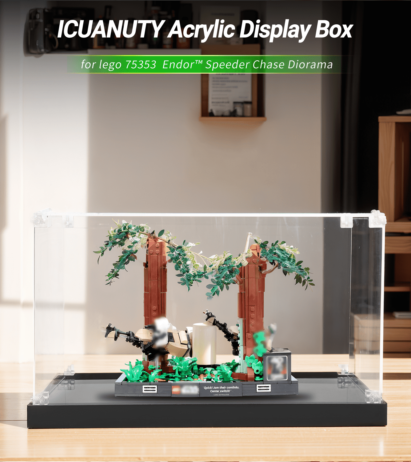LEGO Star Wars Endor Speeder Chase Diorama 75353 Display Case - Protective Showcase for Collectible LEGO Sets - Perfect for Home Display & Dust Protection