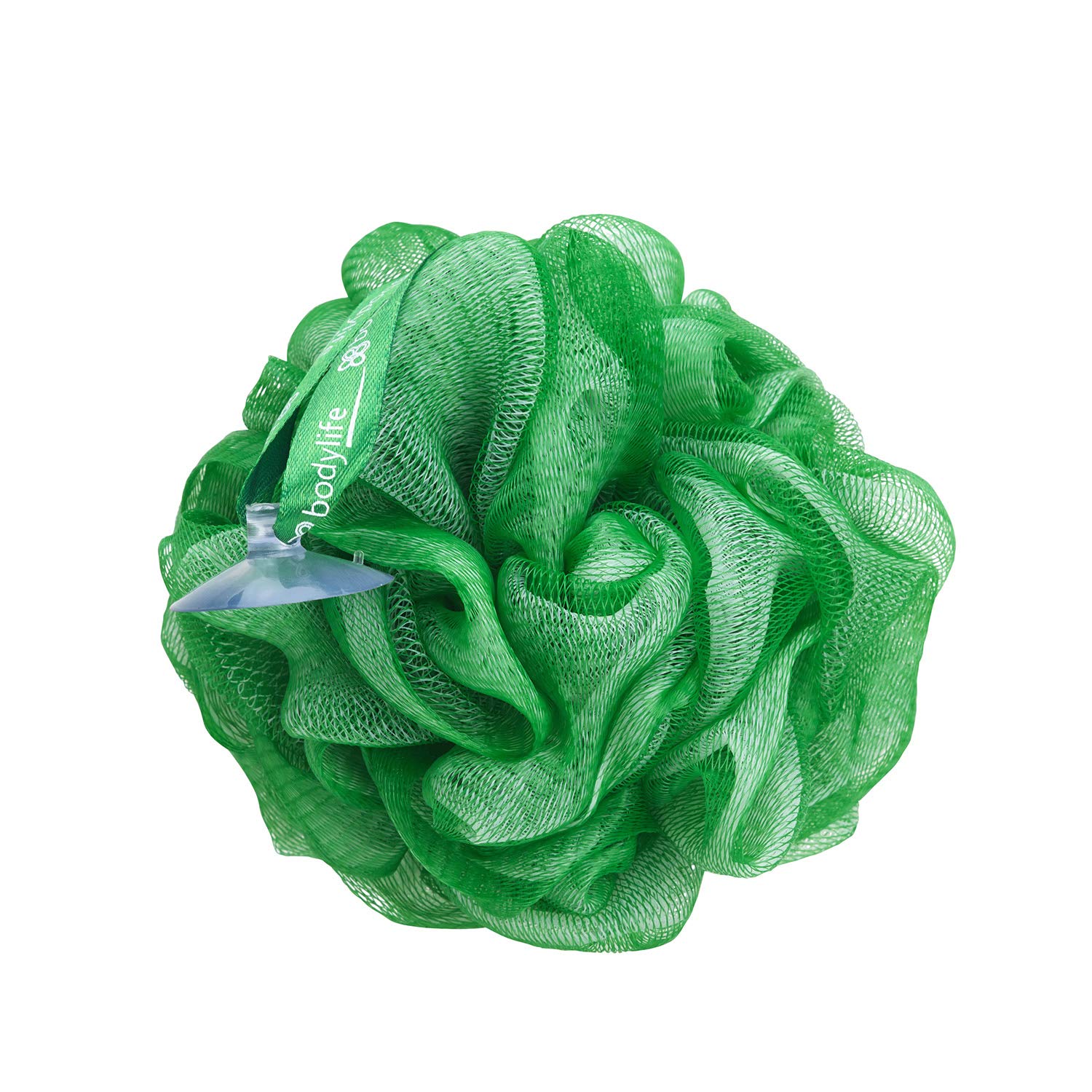 Bodylife Exfoliating Bath & Shower Body Pouf - Green & White 55g Body Buffer & Scrubber for Smooth Skin | Perfect for Daily Exfoliation & Spa-Like Shower Experience