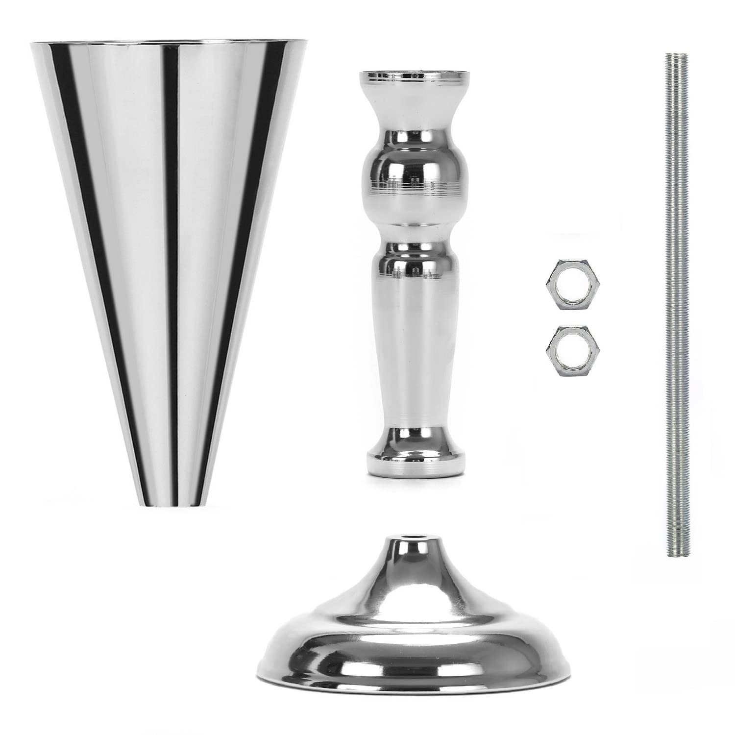 Elegant Metal Wedding Flower Trumpet Vase - Gold & Silver Tabletop Candlestick Holder for Wedding Decor, Centerpiece, and Home Decoration (10-Pack, Silver) - Perfect for Wedding Aisle, Reception Tables, and Romantic Home Decor