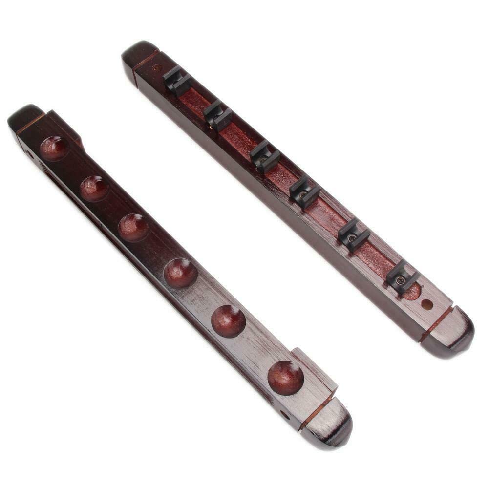 Premium Wooden Wall Mounted Billiard Cue Rack - Holds 6 Pool Sticks for Snooker & MagnifiQ Games - Durable Game Room Decor & Pool Table Accessory - Perfect for Home Bars, Man Caves & Billiard Halls