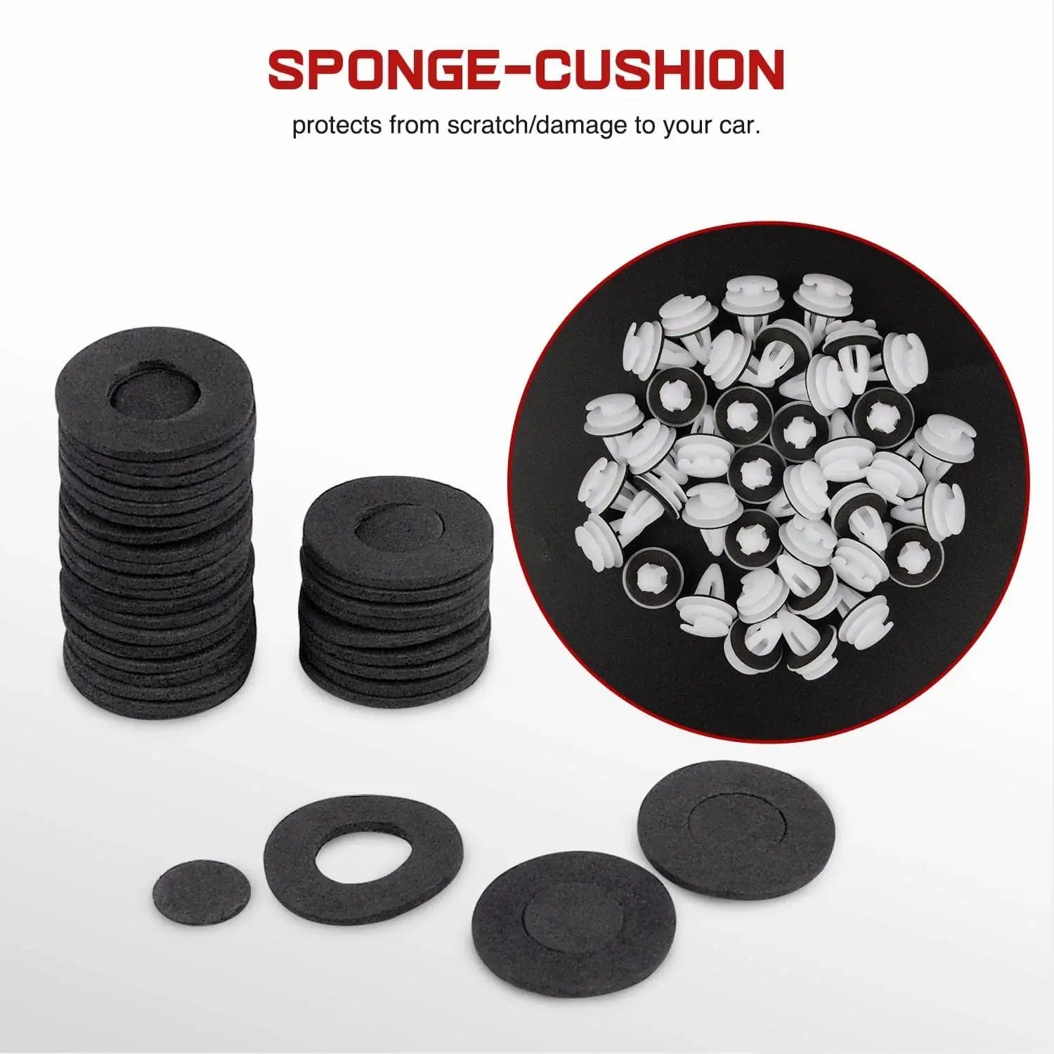 50 Pcs 18mm Hole 9mm Door Trim Panel Retainer Clips with Seal Ring - Compatible with BMW Series 3, 5, 7 (E46 E36 E34 E38 E39 M3) - Replacement for #51411973500 - Perfect for Car Interior Door Panel Repair and Maintenance