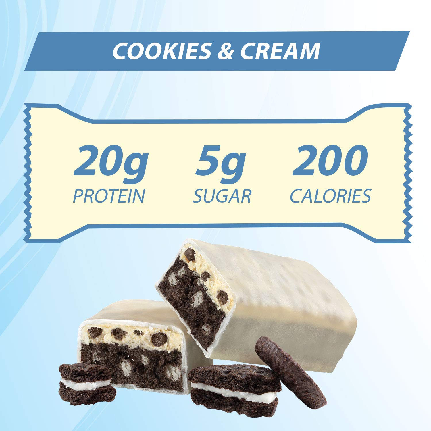Pure Protein Bars - High Protein Nutritious Snacks for Energy & Muscle Recovery, Cookies & Cream Flavor, 6 Count (Pack of 3) - Perfect for Gym Workouts, Hiking & Healthy On-the-Go Snacking