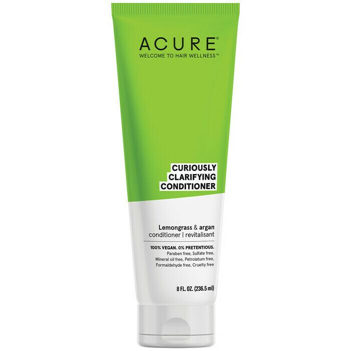 Acure Curiously Clarifying Conditioner with Lemongrass - Sulfate-Free, Vegan Hair Care for Oily Scalp & Shine - Perfect for Daily Use & Detoxifying Hair Routine