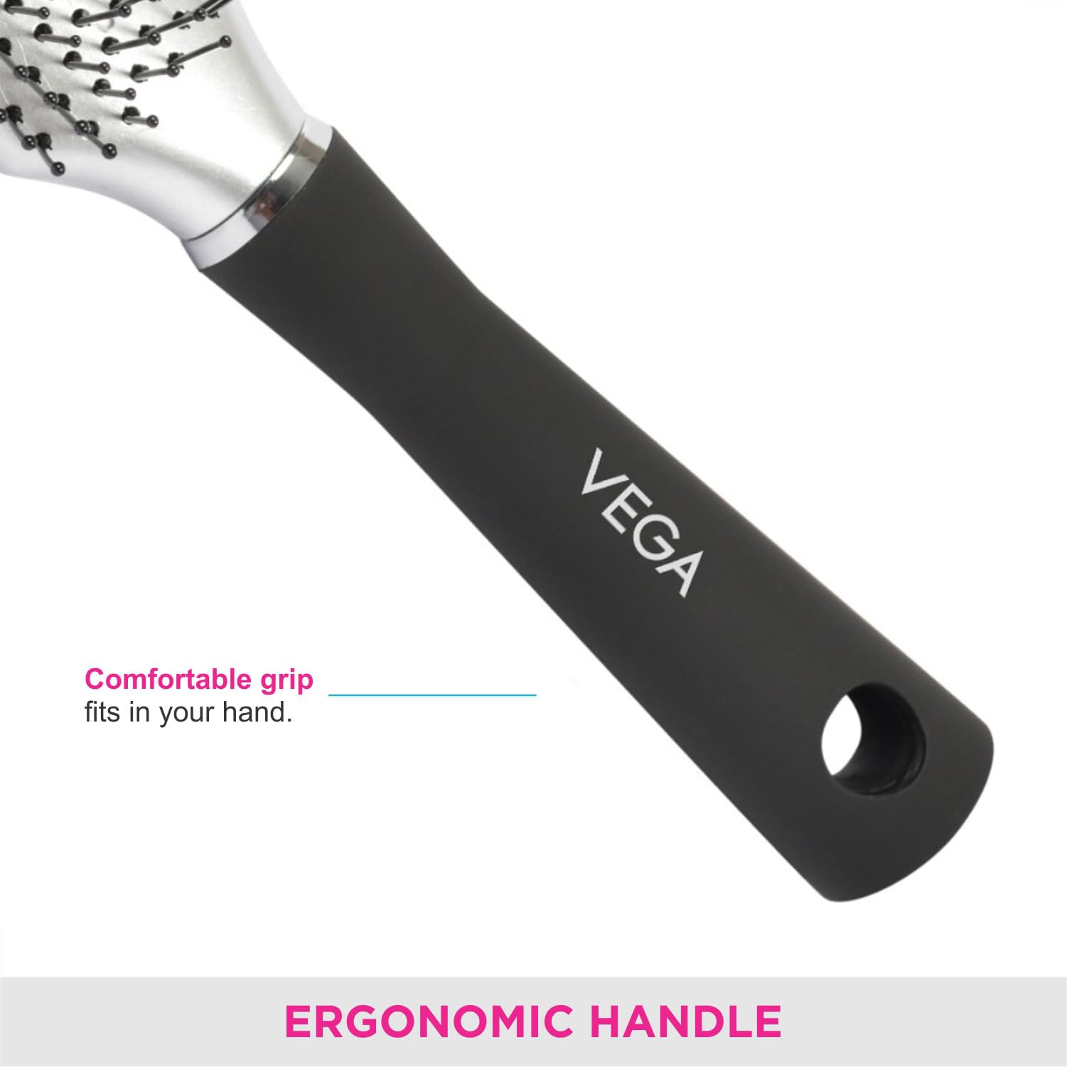 Vega Flat Hair Brush for Men & Women - India's No. 1 Hair Brush Brand (R10-FB) - Perfect for Smoothing, Detangling & Styling Hair at Home or Salon