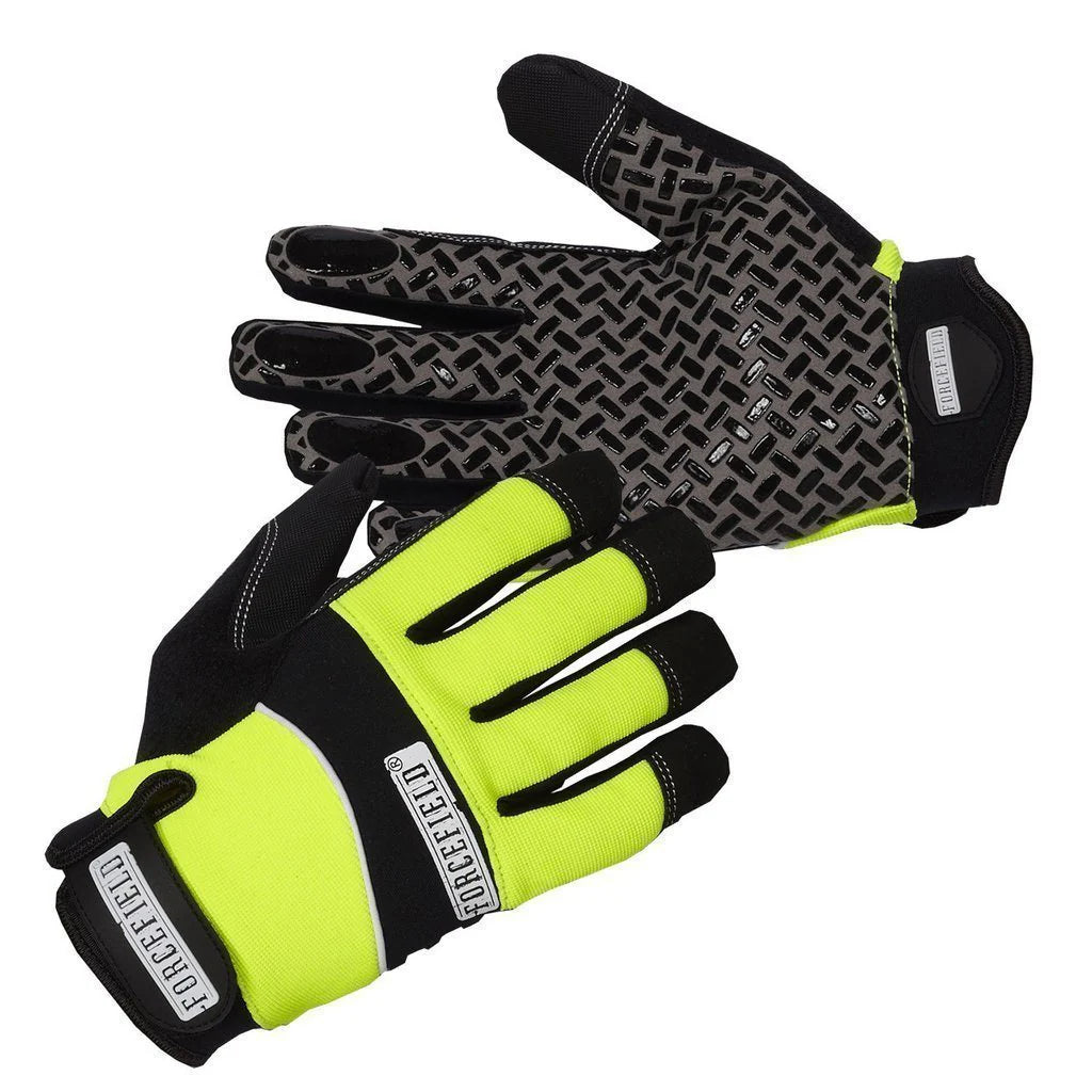 FORCEFIELD Sticky Grip Silicone Mechanic Gloves - Non-Slip Work Gloves for Mechanics, Construction, and DIY Projects - Perfect for Oil, Grease, and Wet Conditions