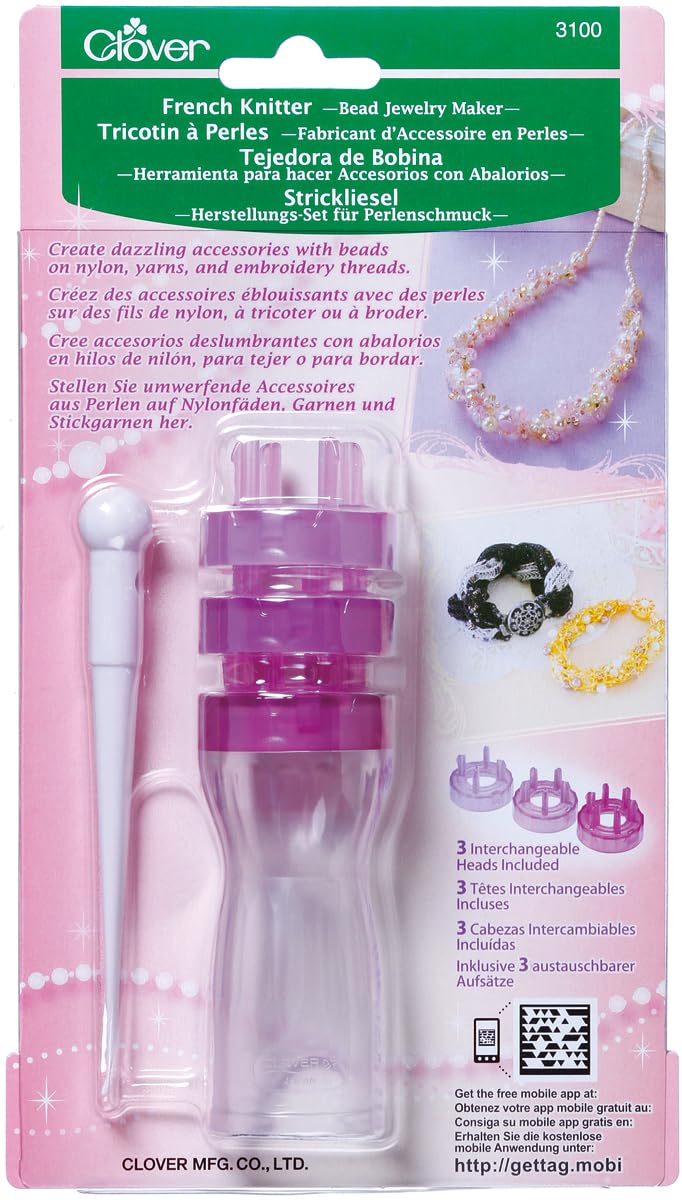 Clover French Knitter Bead Jewelry Maker Tool - DIY Handmade Bracelet Necklace Craft Kit for Adults & Teens - Perfect for Hobbyists, Gifts & Home Crafting Projects
