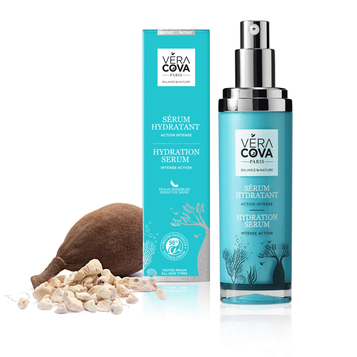 Veracova Hydration Serum - Intense Action Hydrating Facial Serum for Dry Skin | Ultra Repair Moisturizer with Hyaluronic Acid | Day & Night Use for Glowing Skin