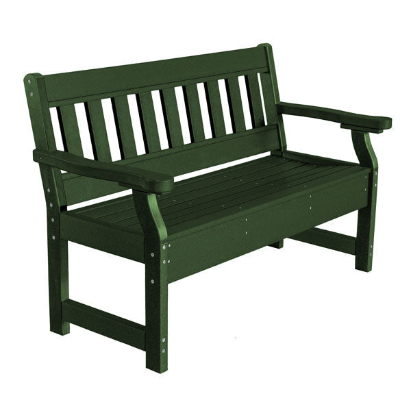 Heritage 4ft. Recycled Plastic Outdoor Garden Bench - Durable Eco-Friendly Patio Seating for Backyard, Deck, and Park Use