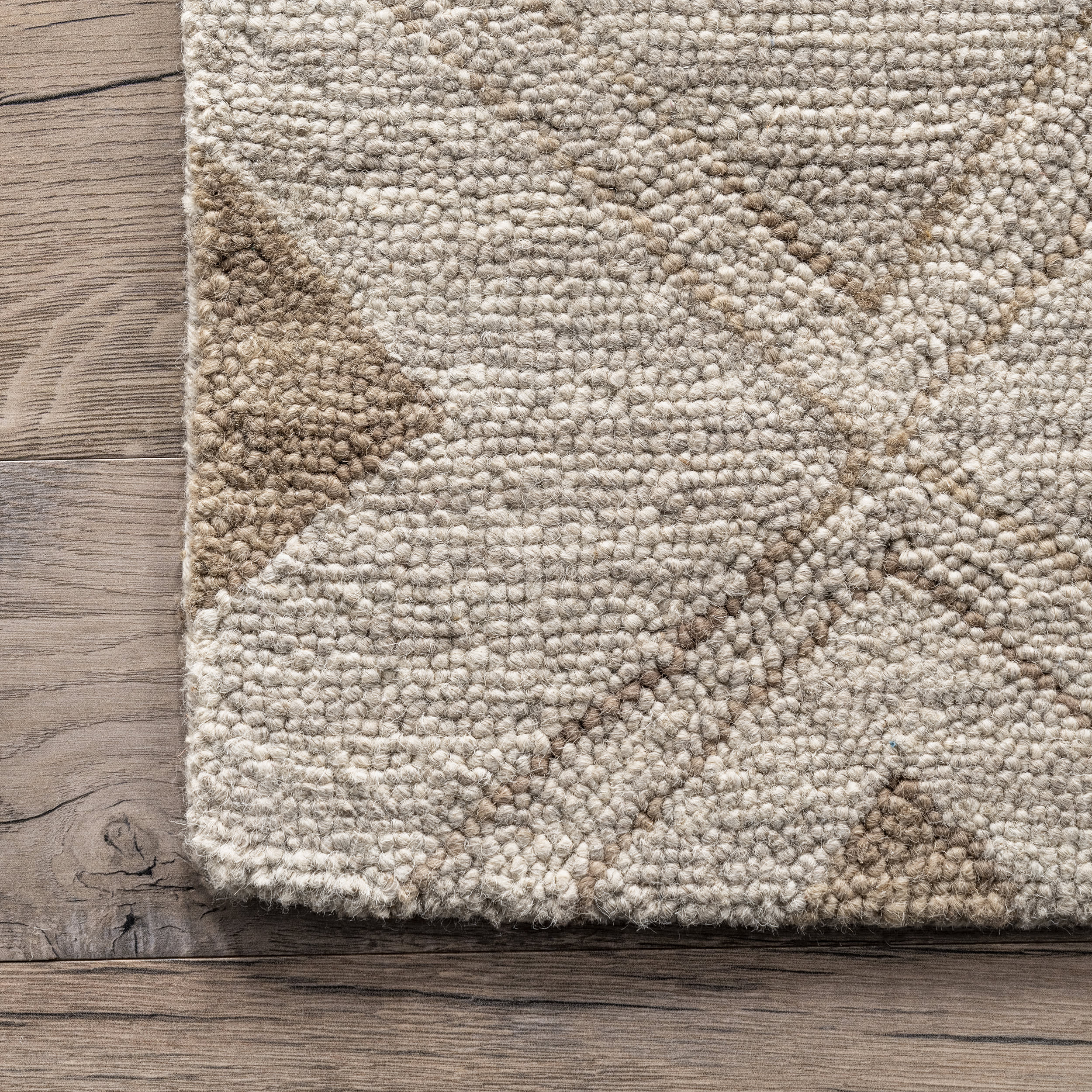 Luxury Coco Trellis Wool Rug - Soft Beige Bohemian Area Rug for Living Room, Bedroom & Home Decor | Eco-Friendly & Handmade
