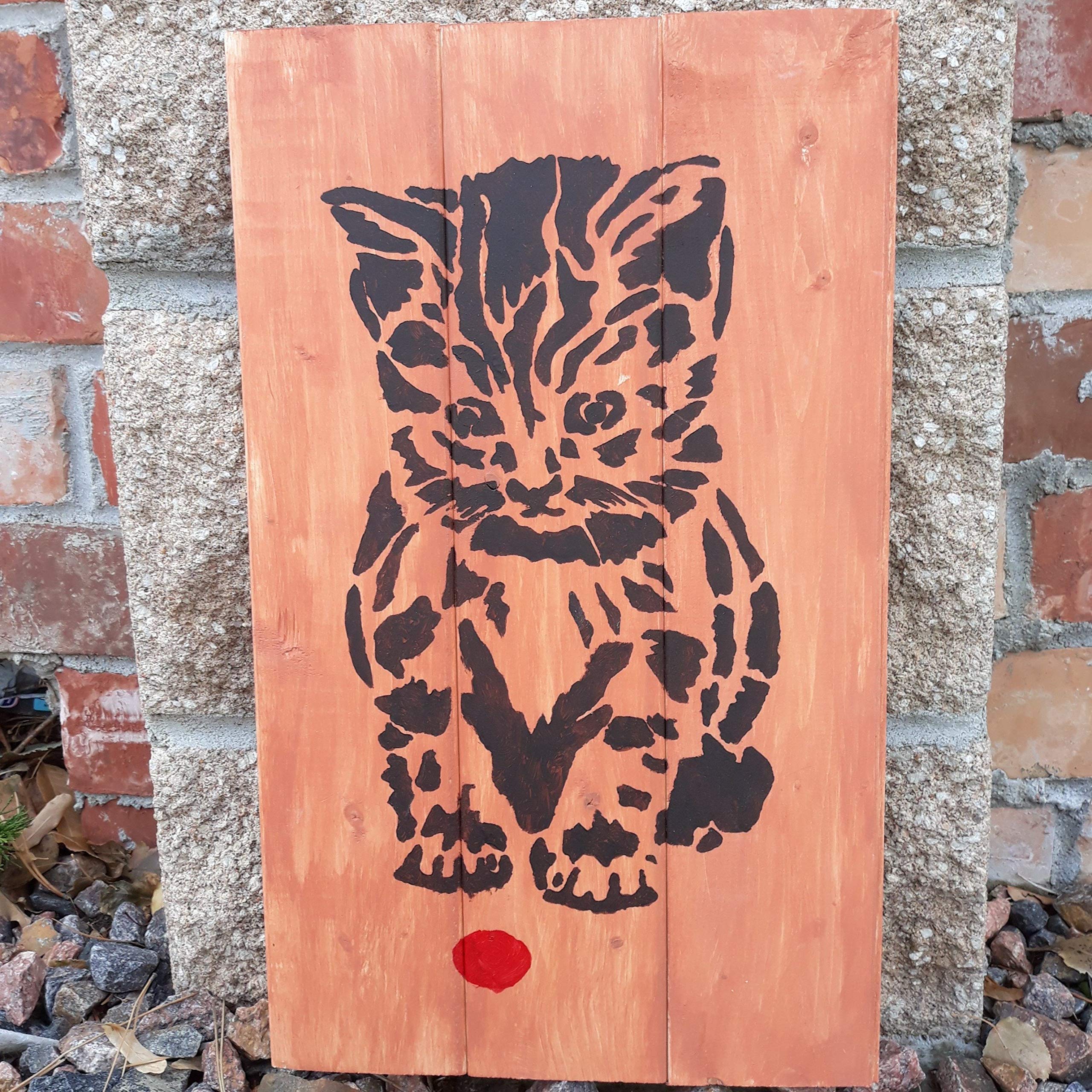Kitty Cat & Ball Painting Stencil - 5.5