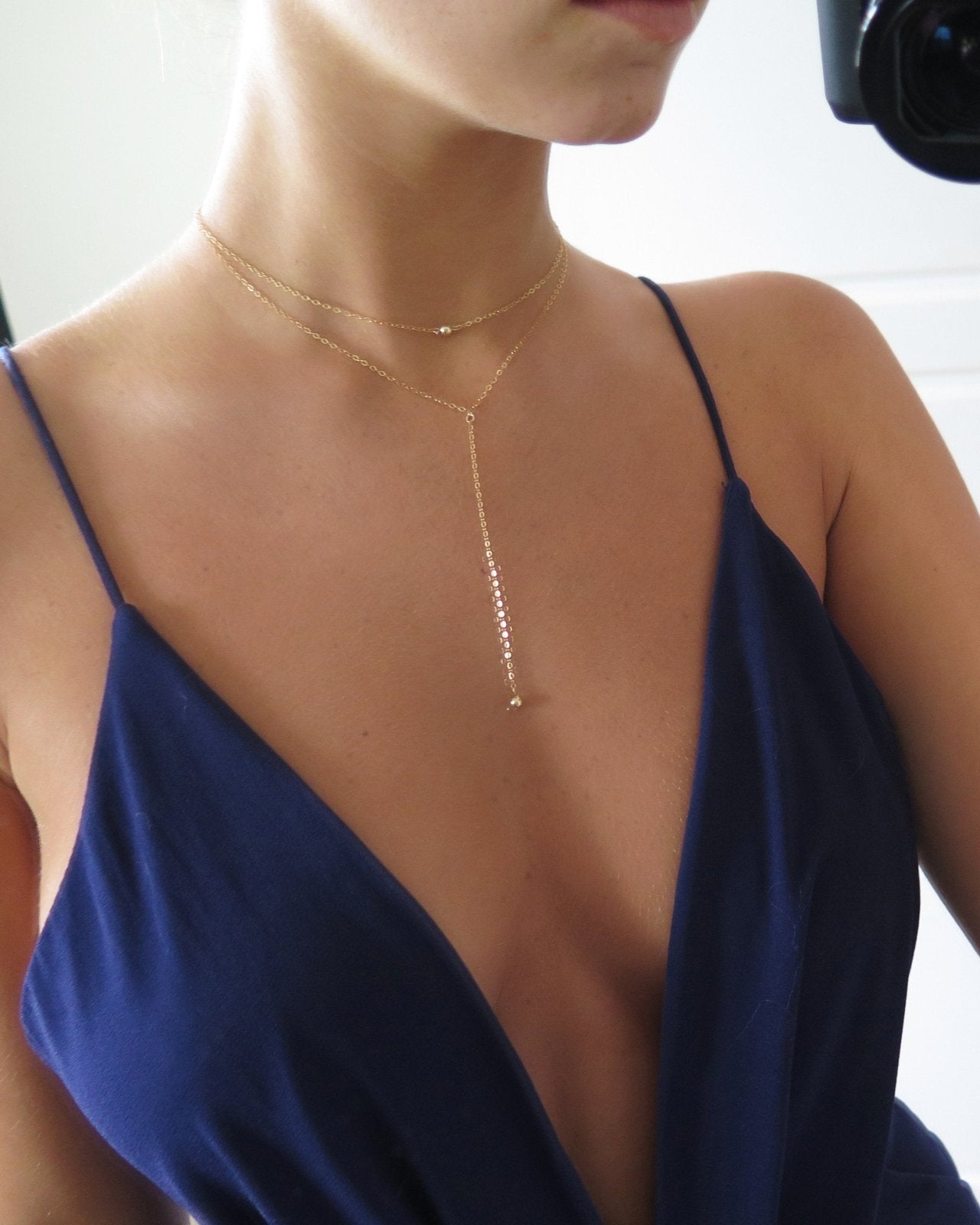 14K Yellow Gold Filled Classic Drop Necklace - Elegant Dainty Pendant for Women, Perfect for Everyday Wear, Date Nights & Special Occasions