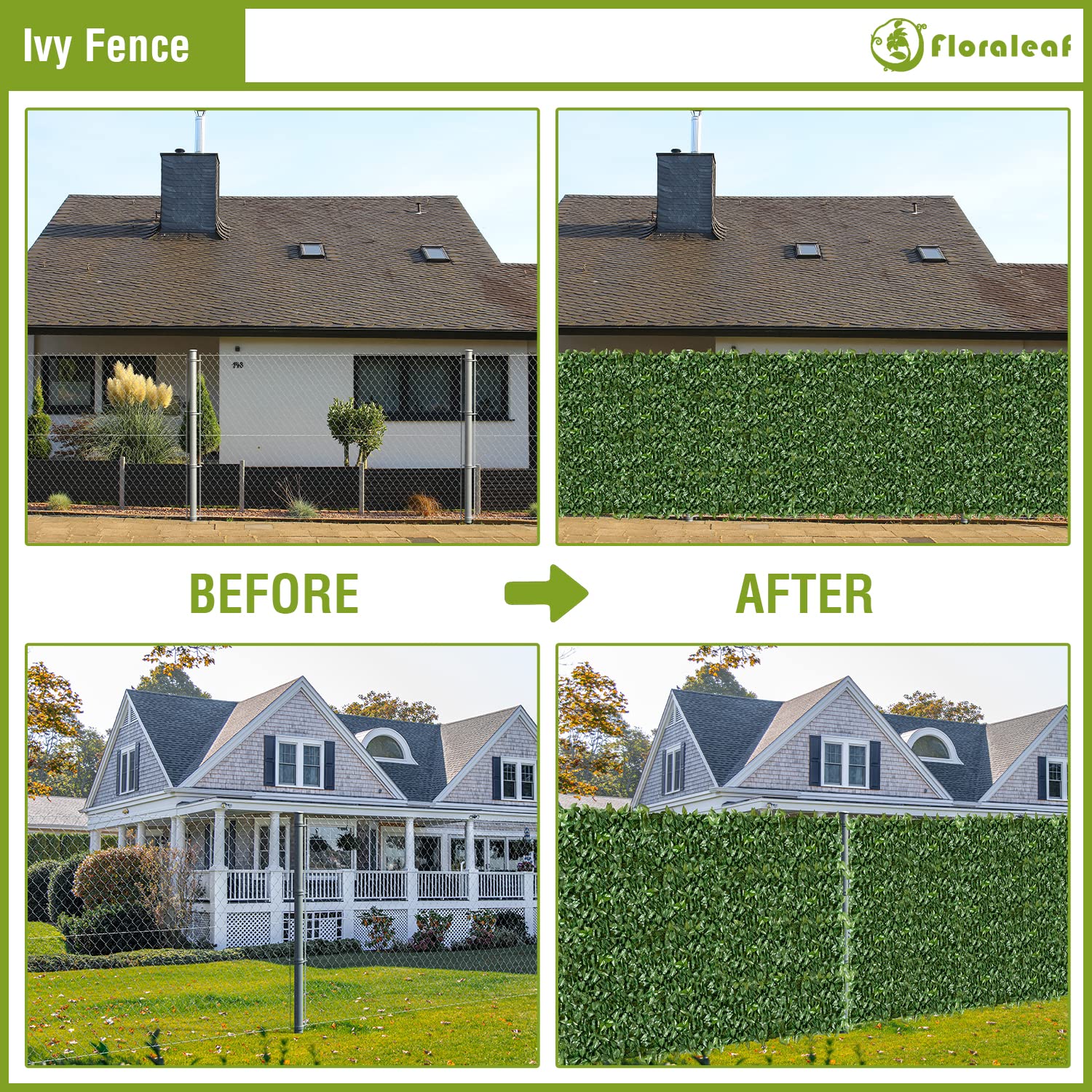 Artificial Ivy Privacy Fence Screen 39''x360'' - Realistic Fake Hedge Leaf & Faux Vine Wall Cover for Outdoor Garden, Yard, Patio, Balcony | UV Resistant, Weatherproof Decor for Privacy, Shade & Aesthetic Enhancement