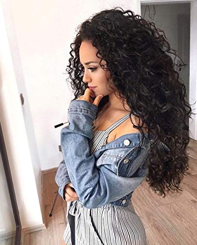 Bella Hair 150% Density Full Lace Curly Human Hair Wig with Baby Hair & Pre-Plucked Hairline - 18 Inch Remy Virgin Hair Wig for Black Women - Perfect for Daily Wear, Parties, Weddings & Special Occasions
