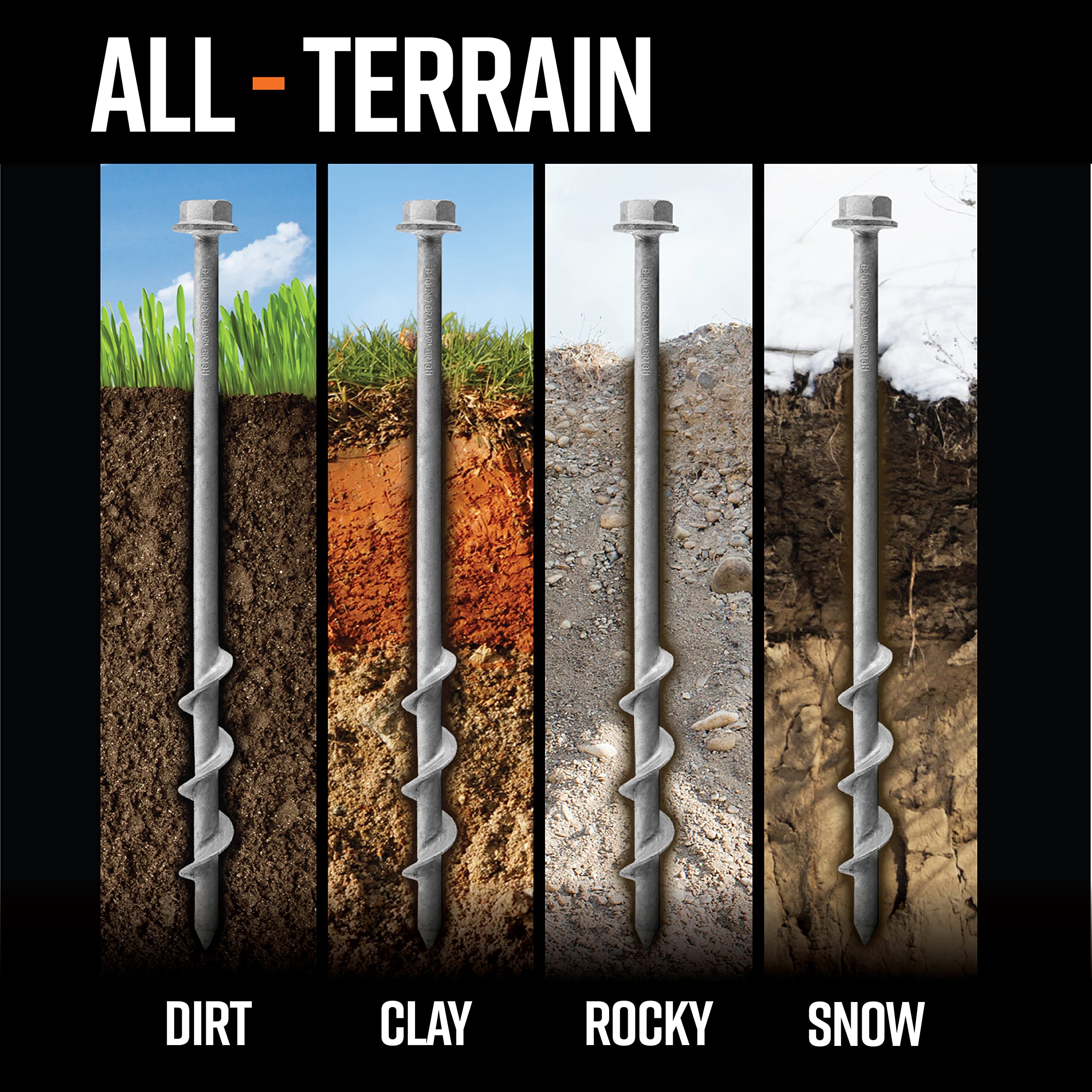 Heavy Duty Ground Anchor Screw Kit - 12 Pack 1 Ft Screw-in Anchors for High Winds | Secure Swing Sets, Pop-Up Canopies, Tents & Outdoor Equipment | Perfect for Camping, Backyard, Patio & Storm Protection
