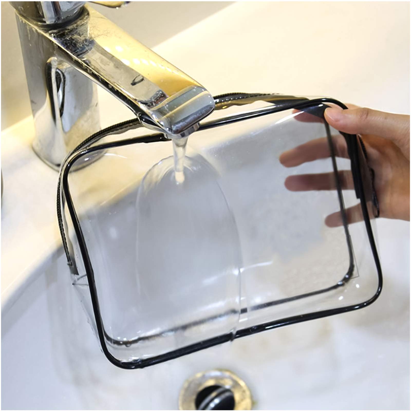 Clear Makeup Bags Set of 4 - PVC Zippered Toiletry Pouch, Travel Cosmetic Organizer Case for Women | Waterproof Cosmetic Storage for Vacation, Gym, Bathroom & Travel Essentials Organization