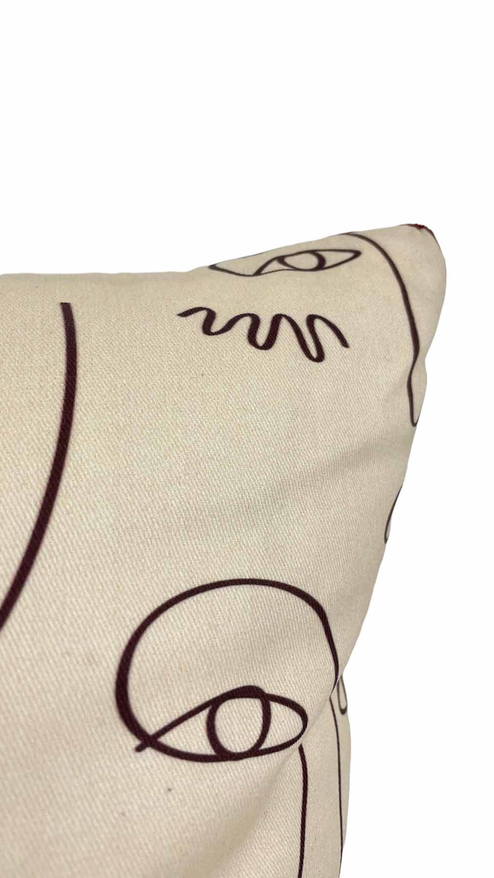 Line Art Faces Throw Pillow 22x22 - Modern Abstract Home Decor for Living Room, Bedroom & Office - Soft Decorative Cushion Cover