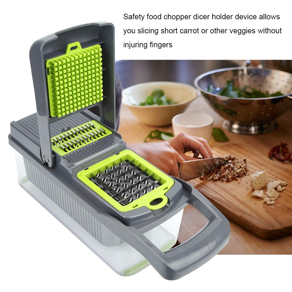 Multi-Function Manual Vegetable Chopper - Potato Slicer, Fruit Dicer & Carrot Grater - Kitchen Gadget for Salad Prep, Meal Prep & Healthy Cooking