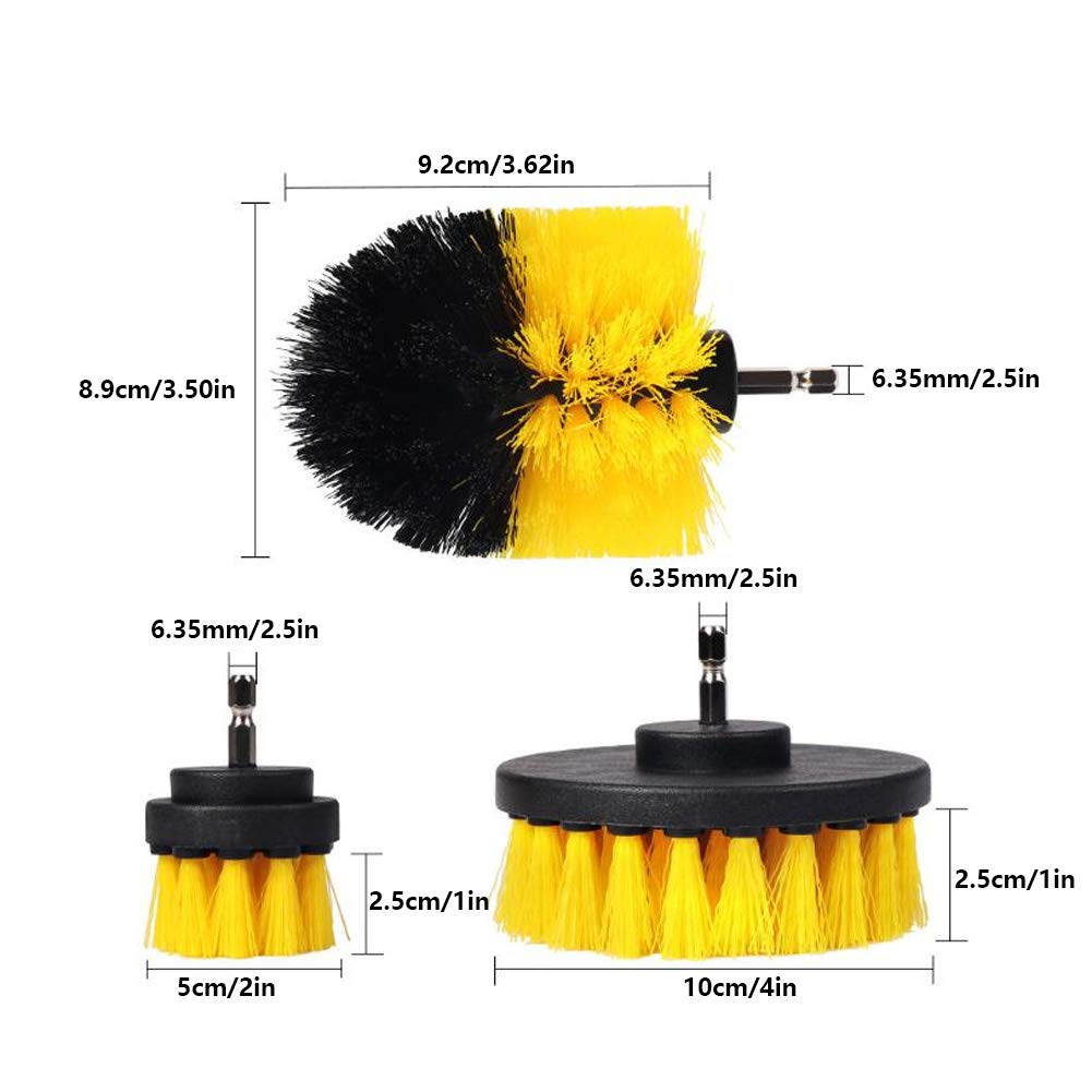 Kadimendium 3-Piece Drill Cleaning Brush Kit - Power Scrubber Bits for Tile, Grout & All-Purpose Cleaning (2