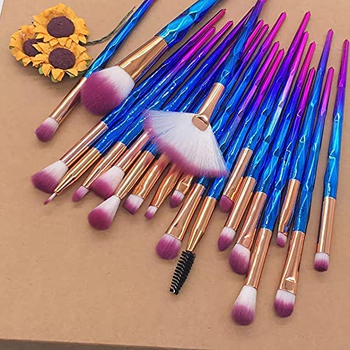 STUNHUB 20-Piece Makeup Brush Set - Unicorn Eyeshadow, Eyeliner, Blending, Foundation, Eyebrow & Concealer Brushes - Professional Cosmetic Makeup Tools Kit for Women & Girls | Perfect for Daily Makeup, Contouring, and Professional Beauty Looks