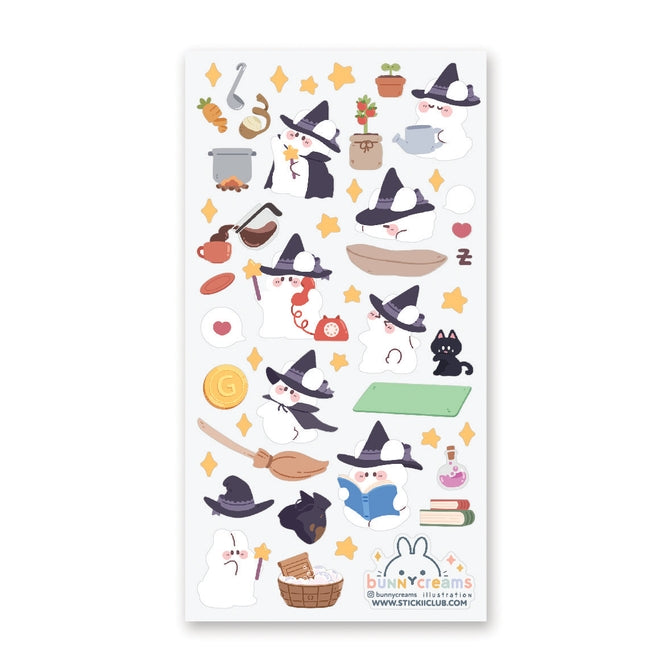 Bunny Magic Sticker Sheet - Cute Rabbit Decals for Scrapbooking, Journals, Planners & DIY Crafts - Perfect for Kids Room Decor, School Projects & Gift Wrapping