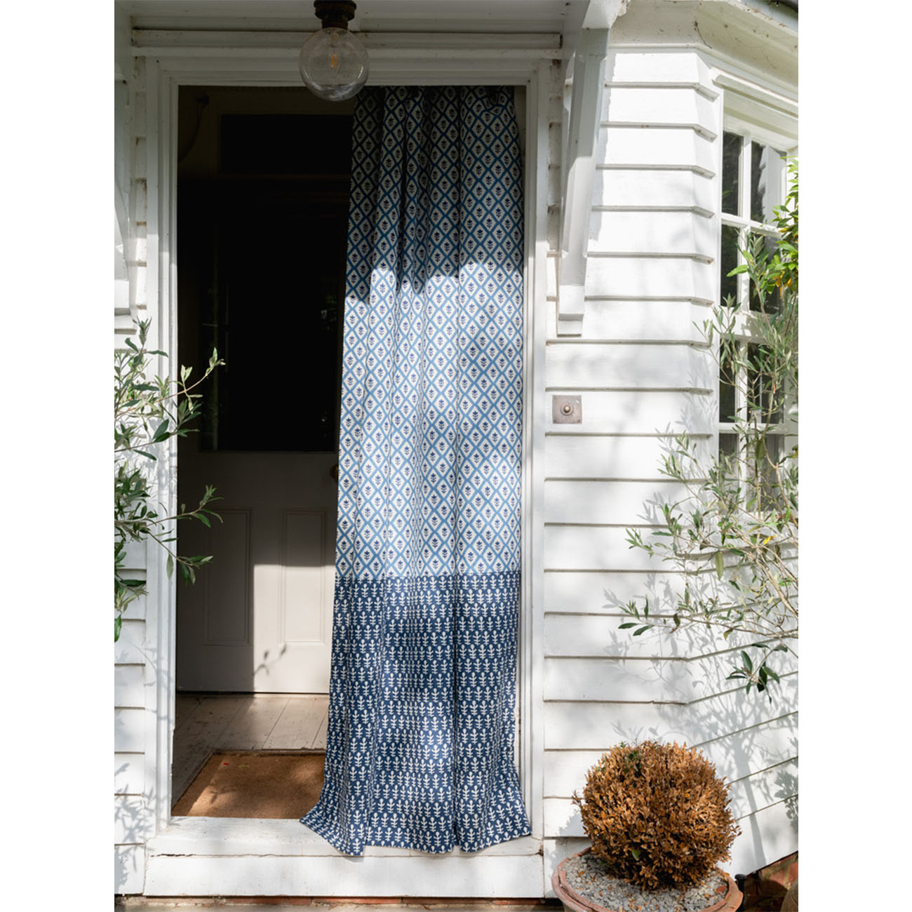 Handmade Buti Block Printed Cotton Fabric - Blue Ethnic Textile for Boho Home Decor, DIY Crafts & Fashion Sewing Projects
