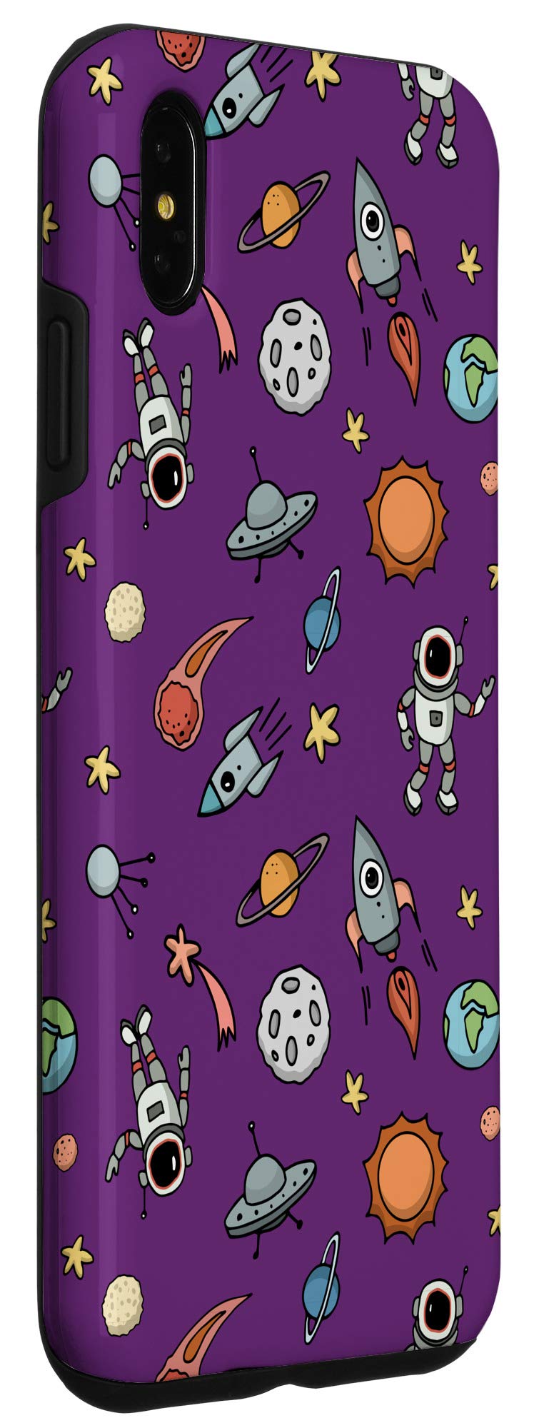 Premium iPhone XS Max Case with Unique Outer Space Design - Astronauts, Spaceships & Planets - Protective Phone Cover for Daily Use, Travel & Space Enthusiasts