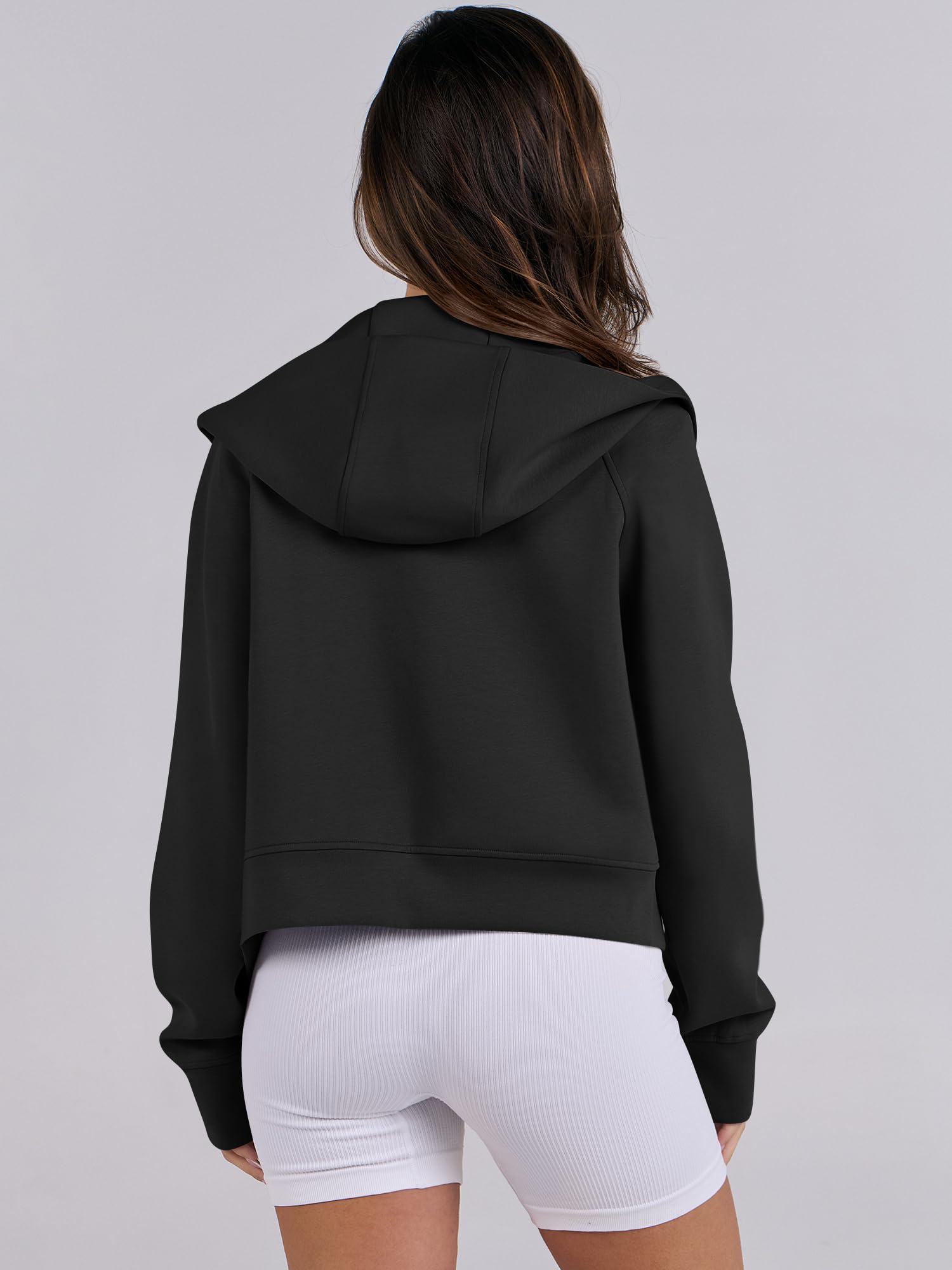 ANRABESS Women's Cropped Zip Up Hoodie - Fleece Y2K Sweatshirt for Fall & Winter | Casual Streetwear, Layering, Loungewear, Gym Outfits