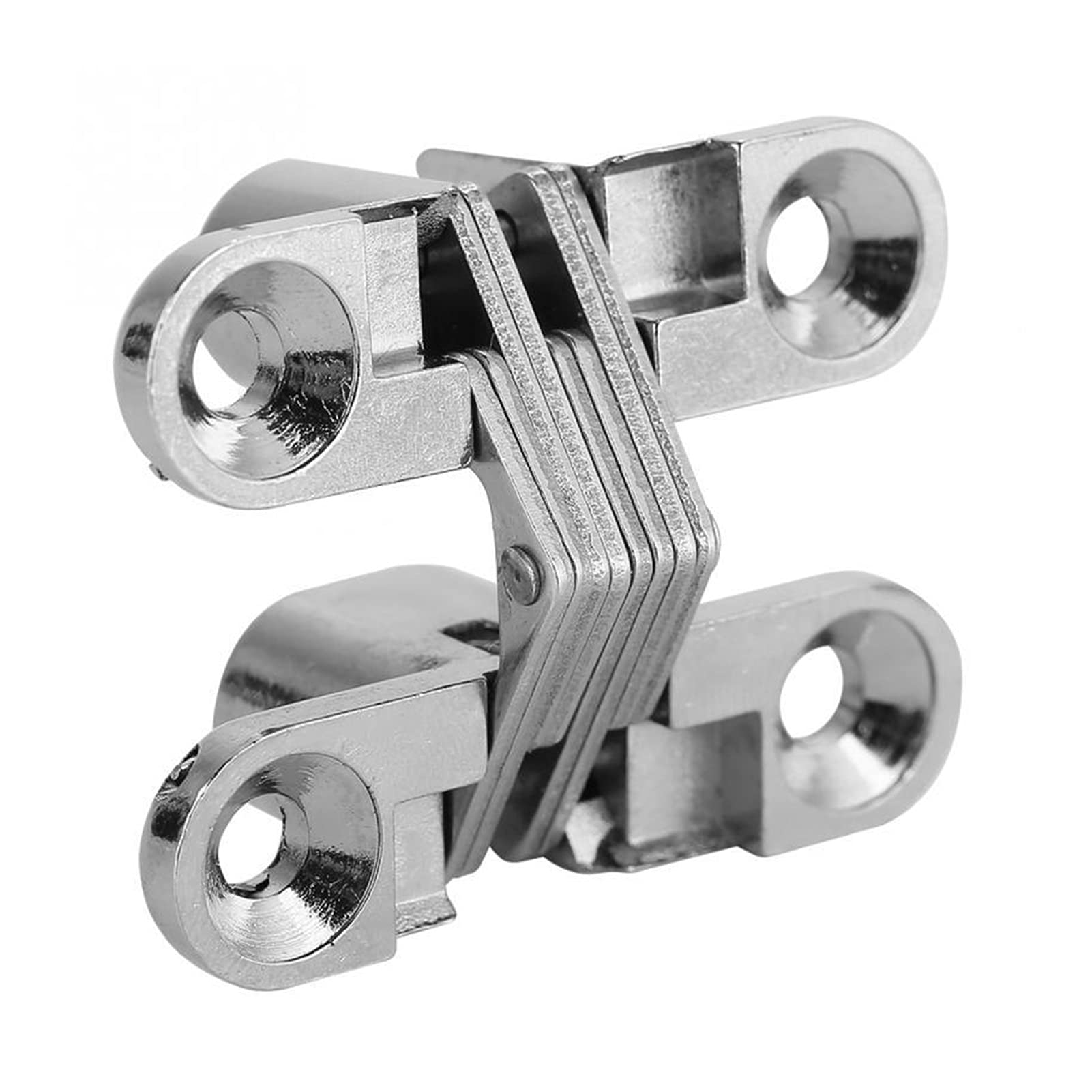DUO ER Zinc Alloy Invisible Concealed Cross Door Hinges - Heavy Duty Hidden Cabinet Hinges for Wardrobe, Closet, Cupboard & Furniture Hardware (2-Pack) | Perfect for Seamless Modern Home & Office Storage Solutions