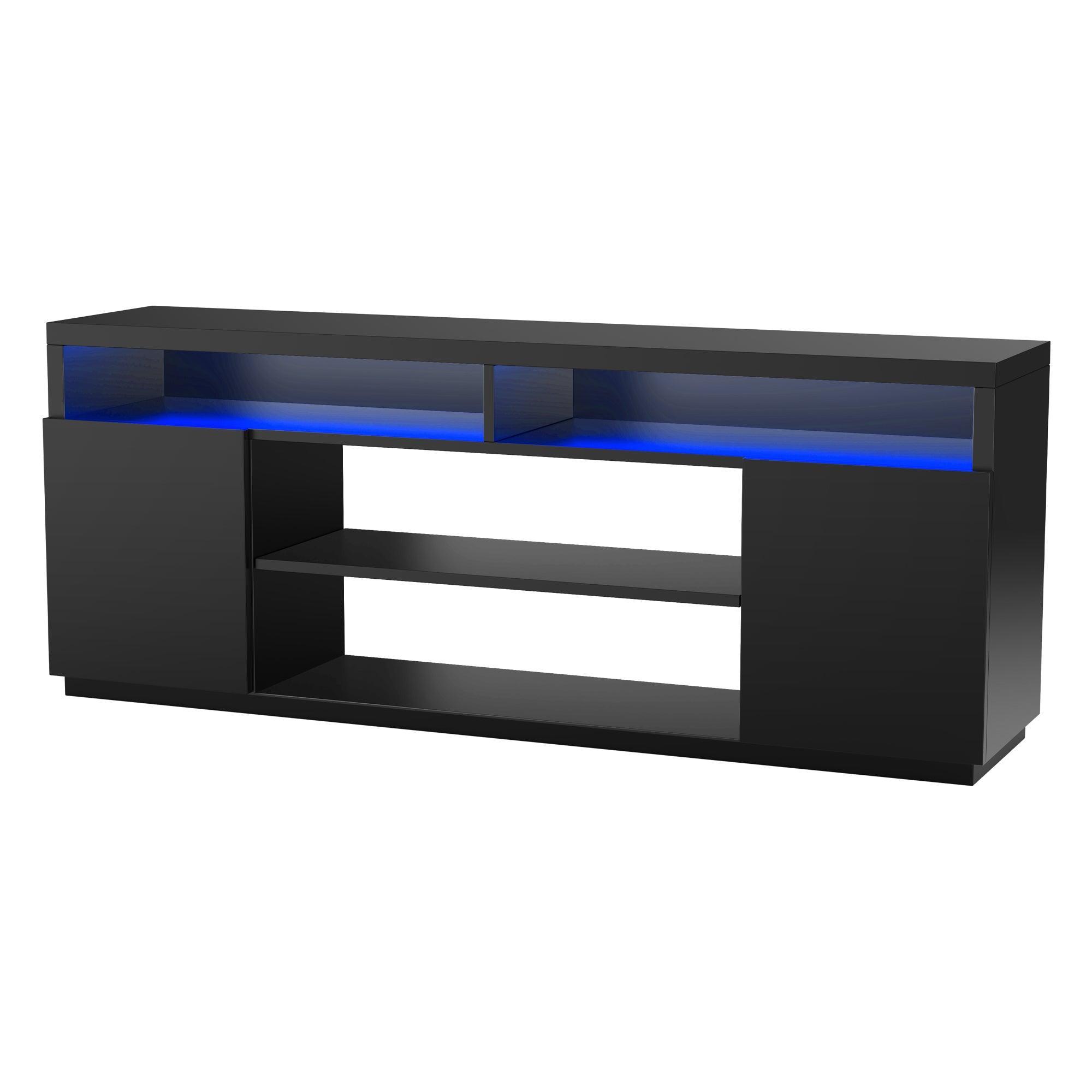 68 Inch Modern TV Stand with LED Lights - Sturdy Media Console for Living Room, Entertainment Center, Home Theater Setup & Gaming Room Decor