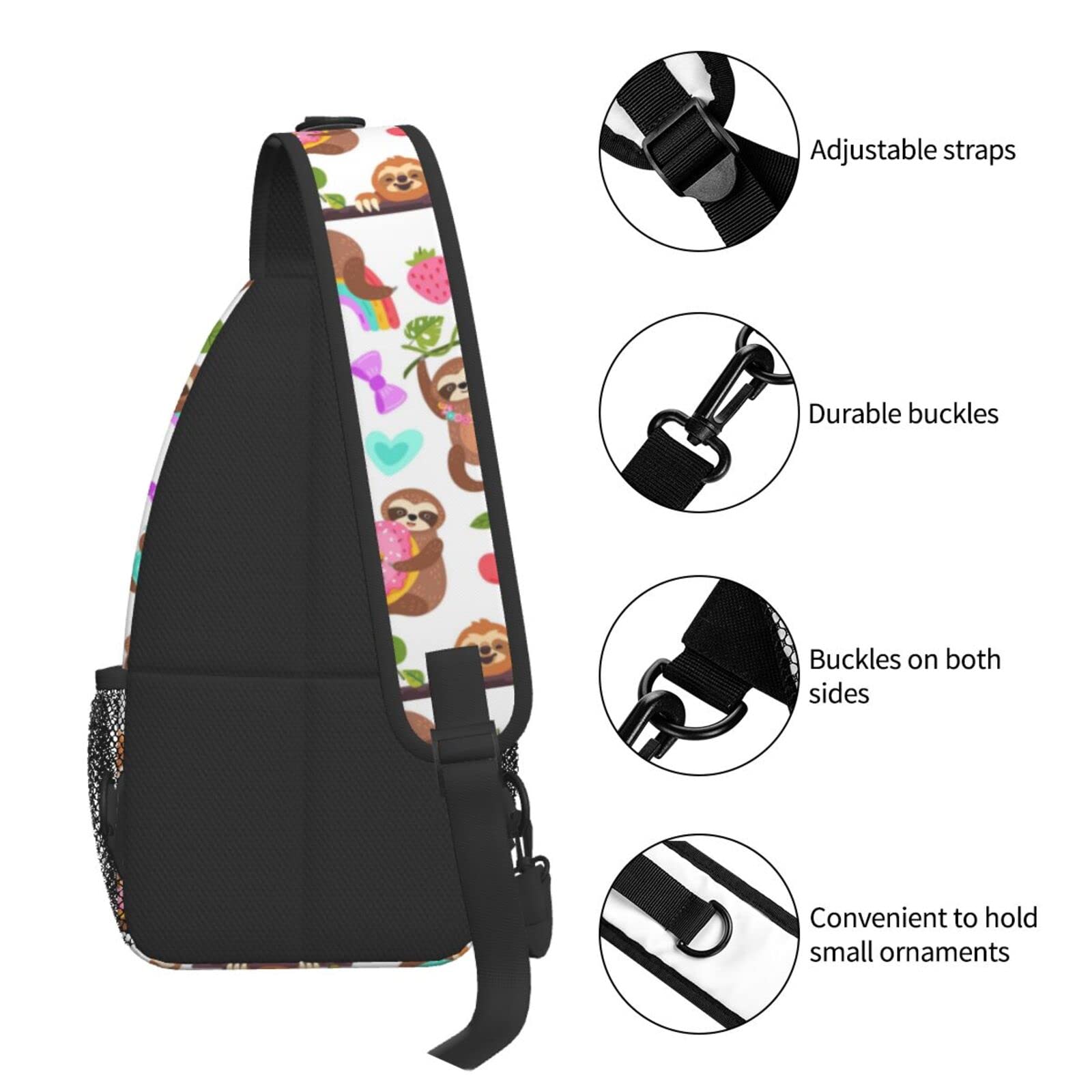 Sloth Sling Backpack - Adjustable Crossbody Chest Bag for Men & Women | Durable Gym, Cycling, Travel & Hiking Daypack | Perfect for Outdoor Adventures, Commuting & Daily Use