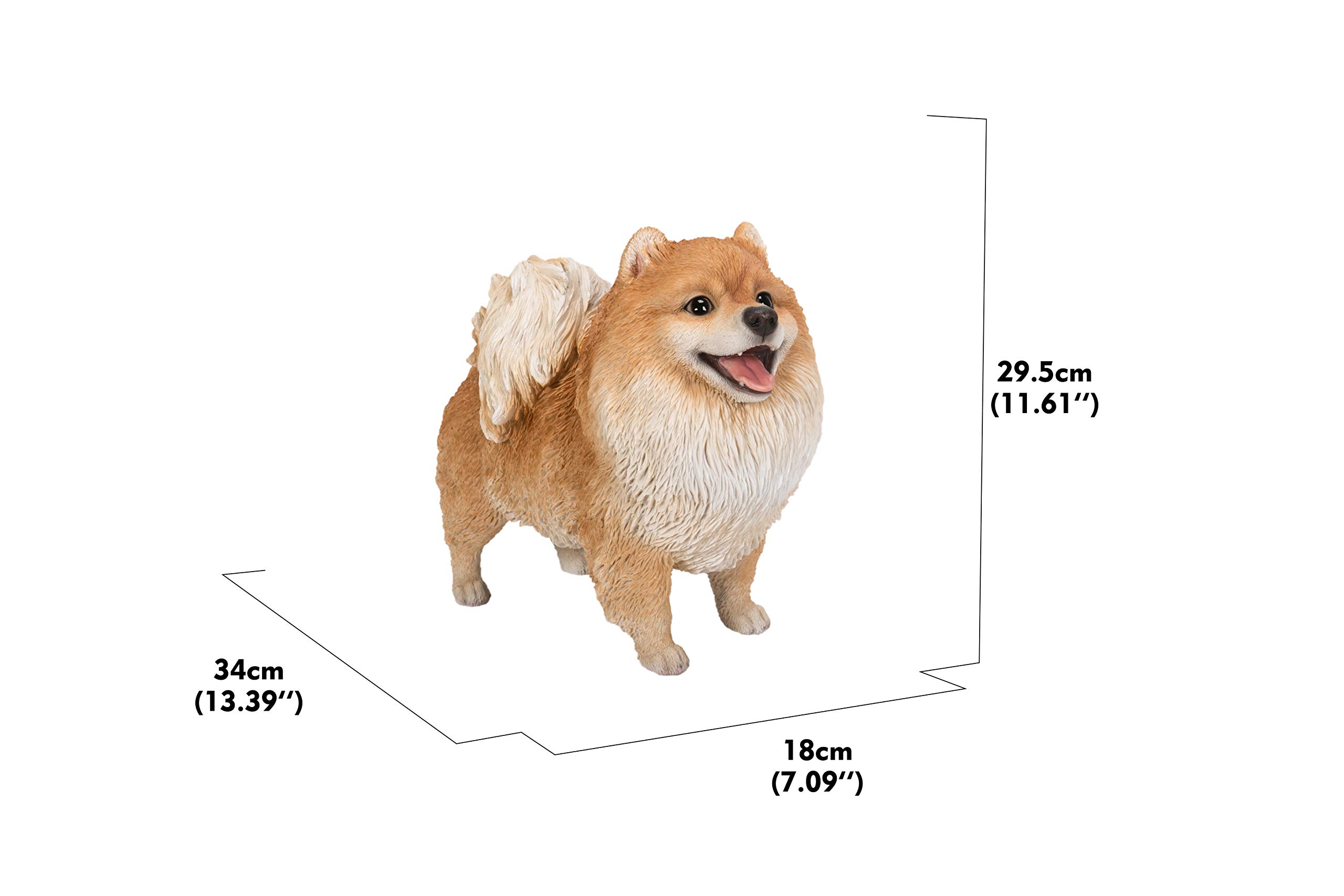 Hi-Line Gift Ltd. Medium Standing Pomeranian Stuffed Animal - Soft Brown Plush Toy for Kids, Home Decor, and Gift Giving | Perfect for Nursery, Bedroom, and Collectors