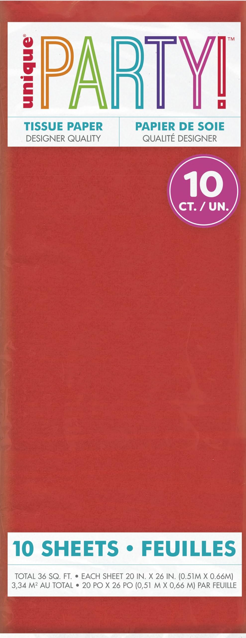 Premium Solid Red Tissue Paper Sheets - 20