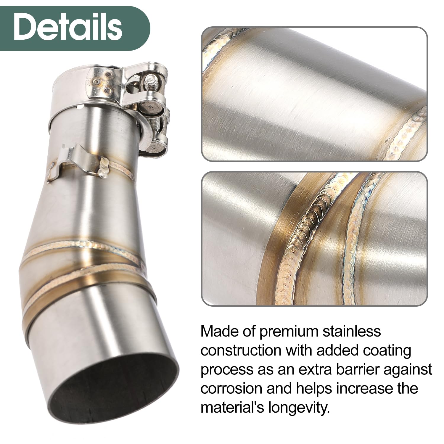 Kawasaki Ninja 250 300 Z250 Z300 Motorcycle Exhaust Mid Pipe Muffler (2008-2017) - High Performance Replacement Part for Enhanced Sound & Power - Perfect for Street Riding & Racing Upgrades