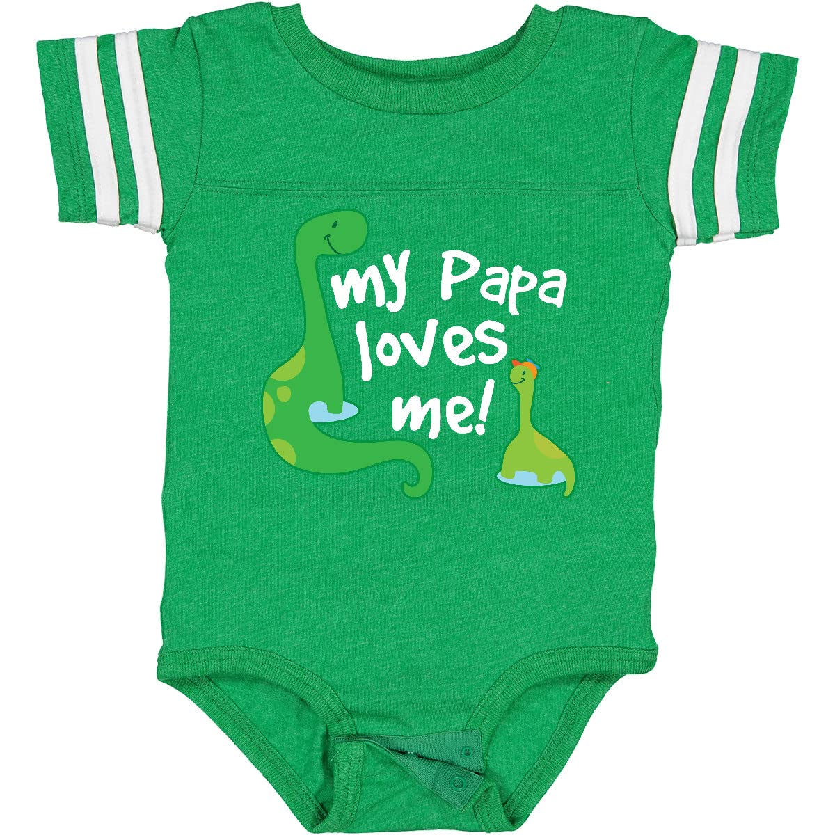 Inktastic My Papa Loves Me Dinosaur Baby Bodysuit - Cute Dinosaur Print Onesie for Infants & Toddlers - Perfect for Father's Day, Family Photos & Everyday Wear
