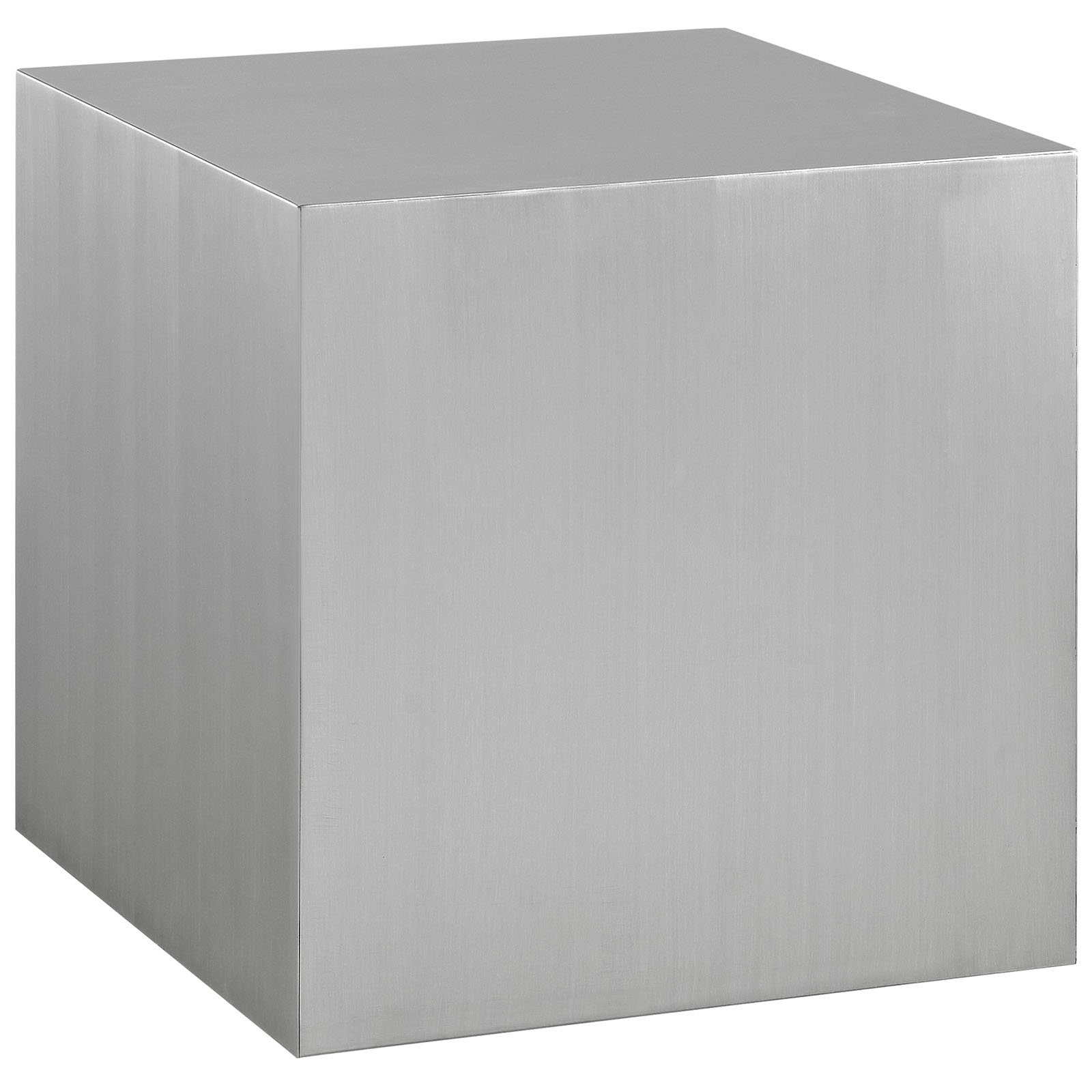 Modway Cast Contemporary Modern Cube Stainless Steel Side Table - Stylish End Table for Living Room, Bedroom & Office - Durable Metal Accent Table for Home Decor