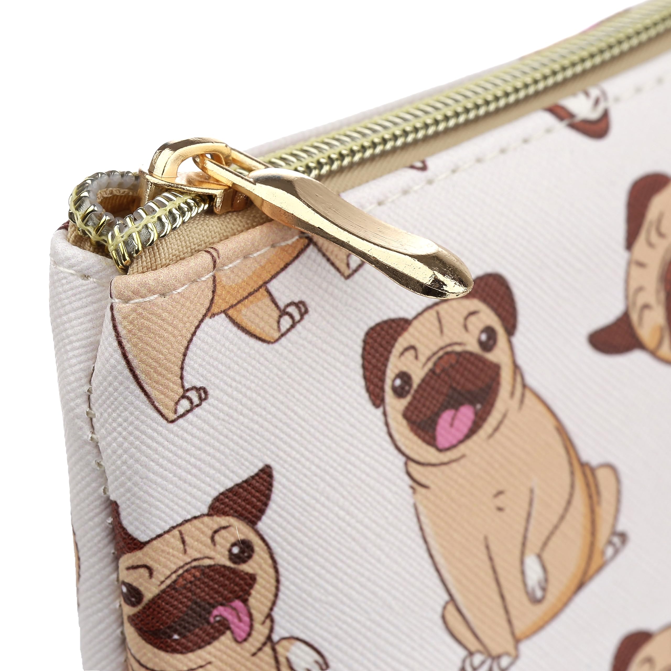 Puckator Mopps Pug Small PVC Travel Toiletry & Makeup Bag for Women, Men & Kids - Waterproof Cosmetic Organizer - Ideal for Travel, Gym, Camping & Daily Use
