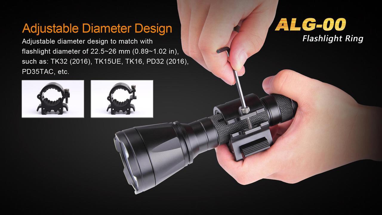 Fenix ALG-00 LED Flashlight Ring - Compact, Rechargeable, and Bright for Outdoor Adventures, Camping, and Emergency Situations